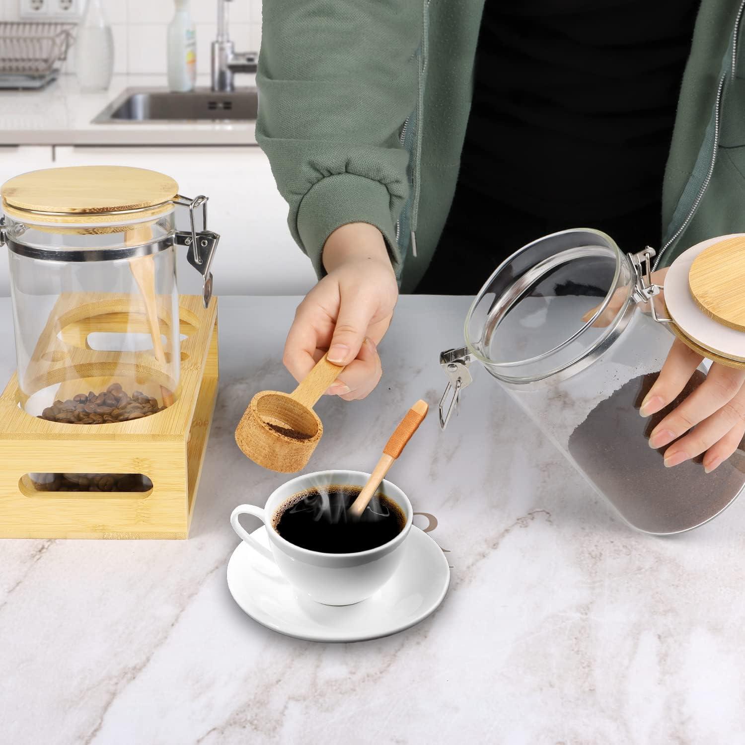 Tarros de Almacenamiento de Café Stahala 2x45oz Vidrio Hermético