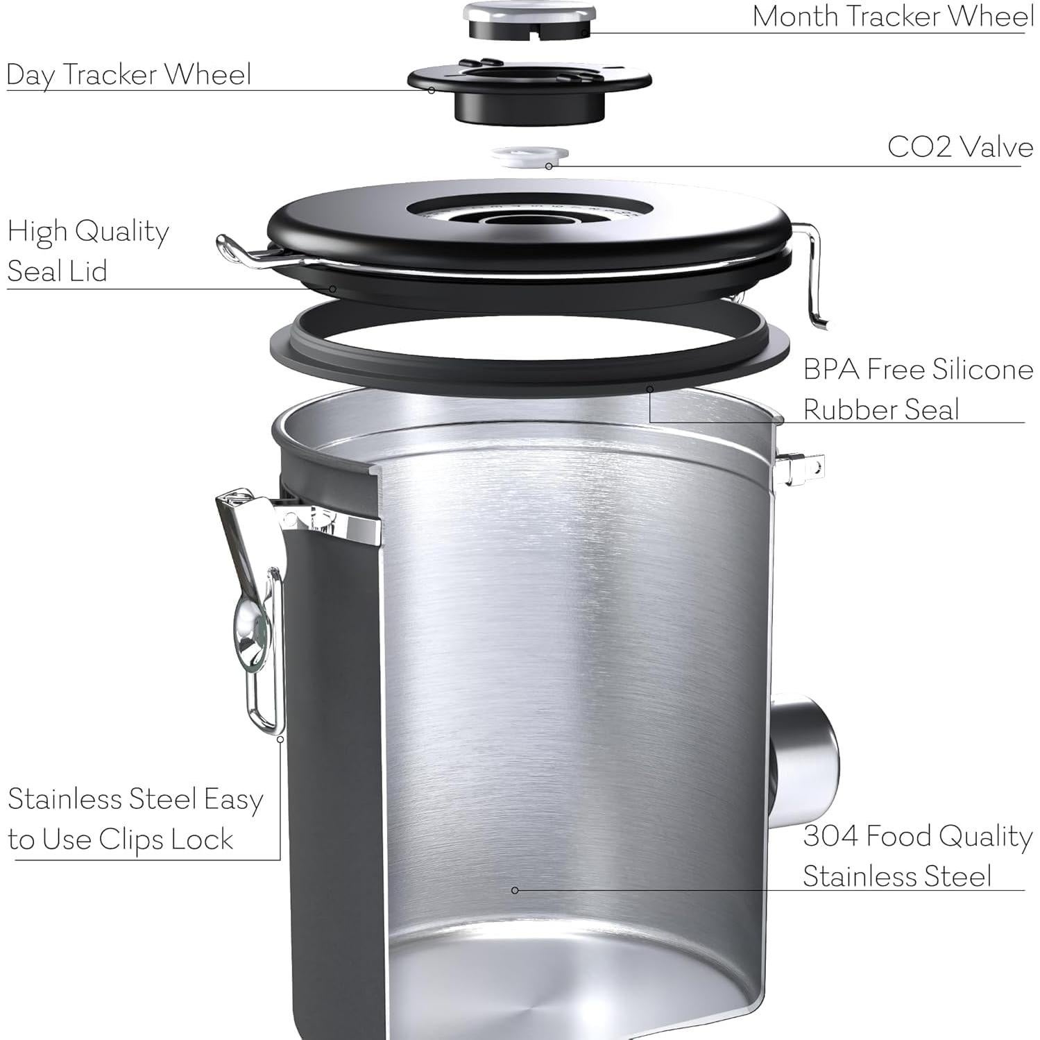 Contenedor de Café CafetastiQ Acero Inoxidable 622g Hermético