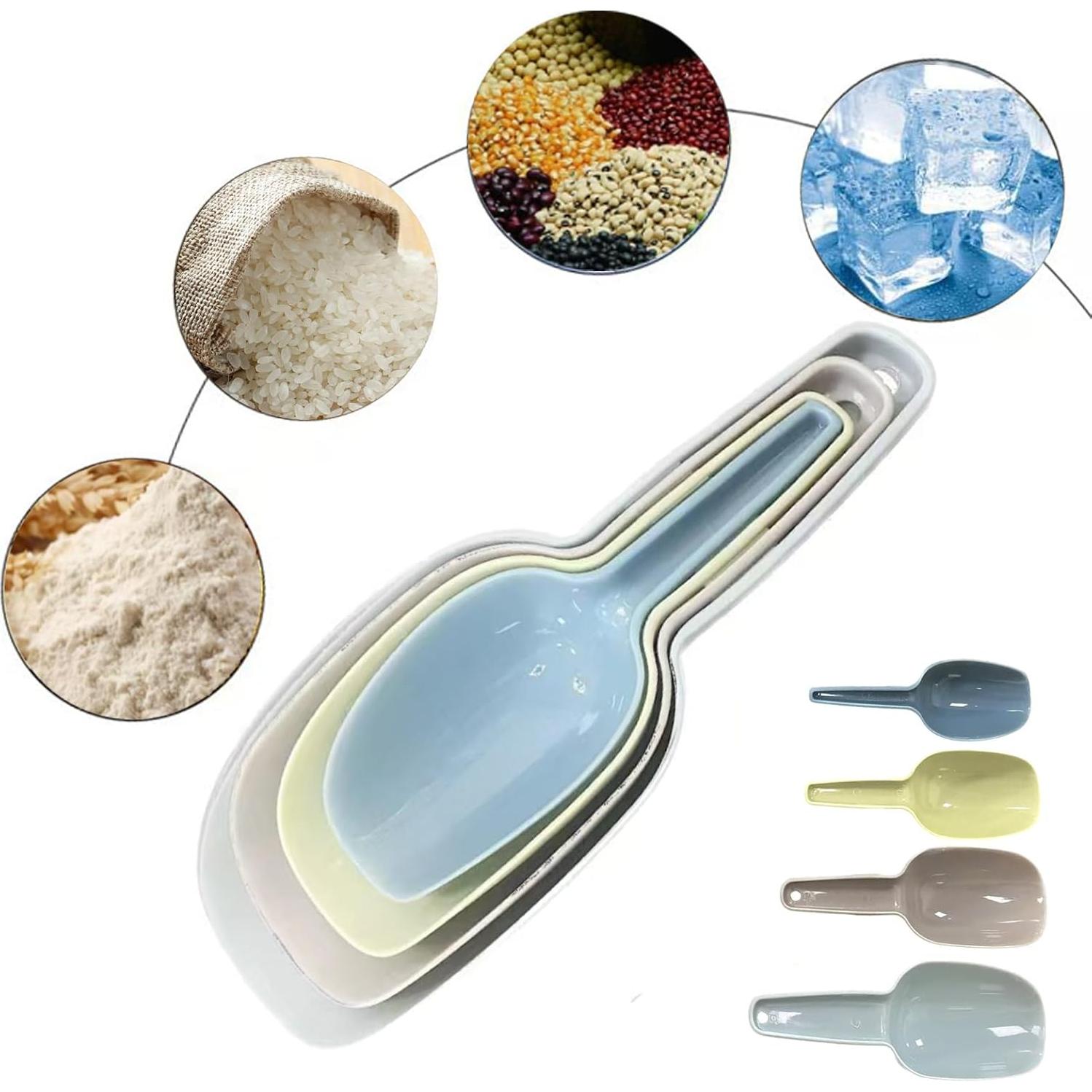 Juego de 4 Cucharas de Hielo y 3 Pinzas Wjwumha Multiusos