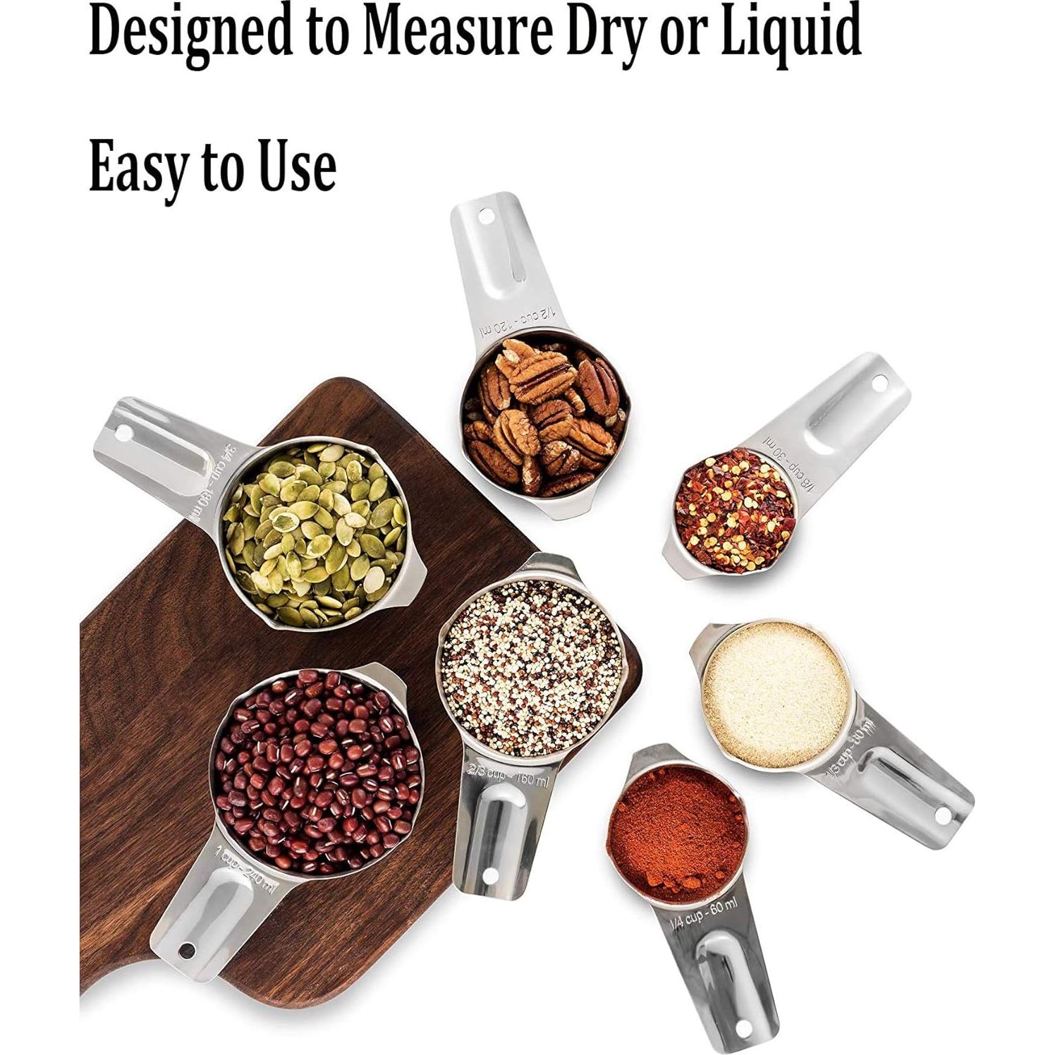 Juego de Tazas Medidoras de Acero Inoxidable CozyKit 7 Piezas