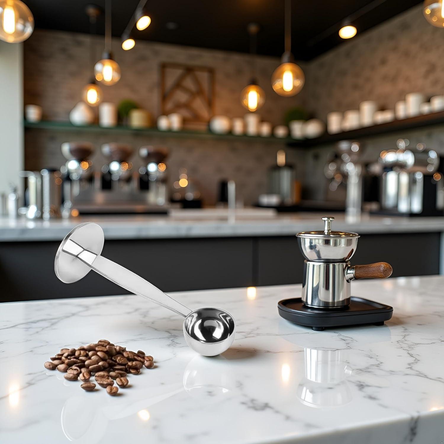 Cucharada y Prensador de Café 2 en 1 Jowxsx Acero Inoxidable