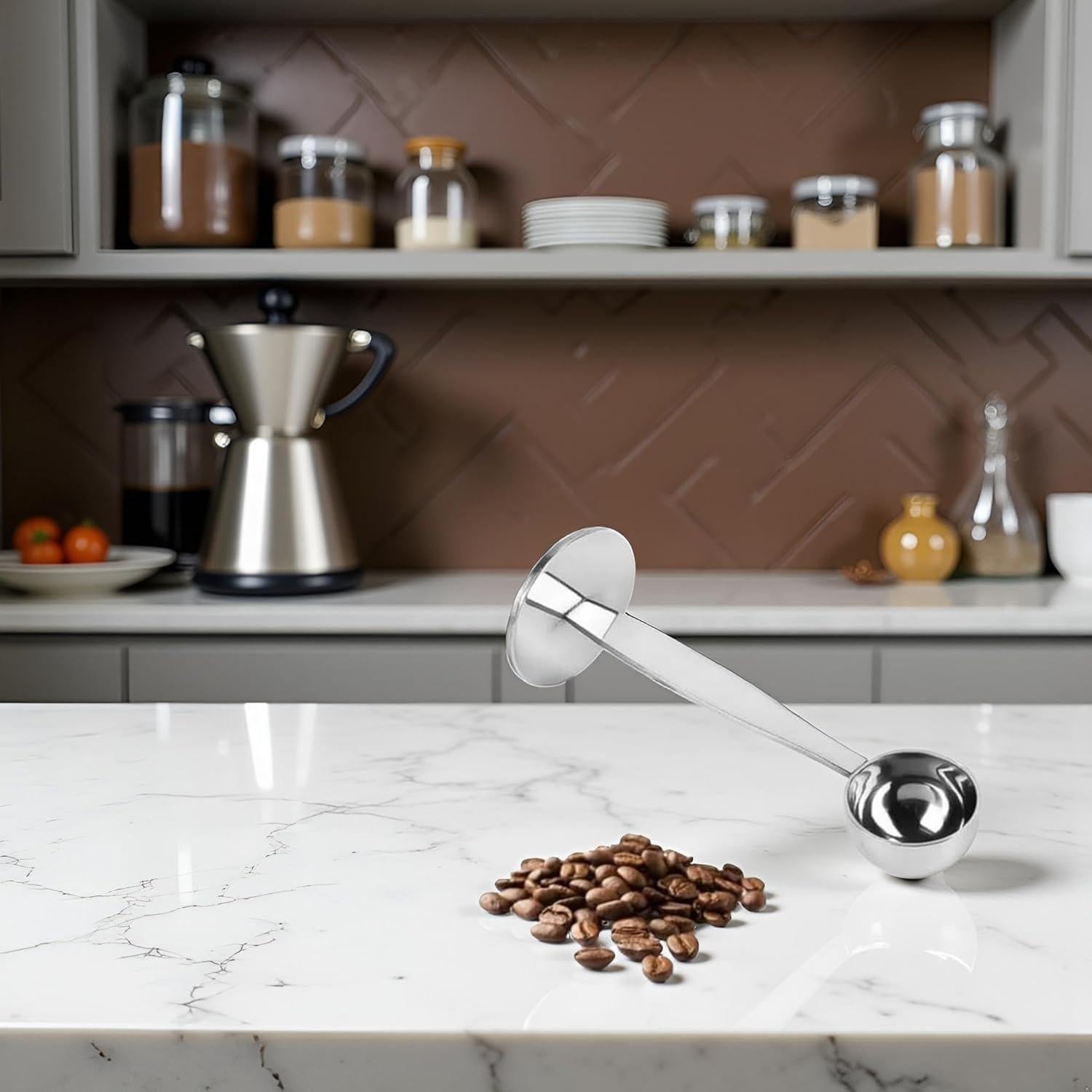 Cucharada y Prensador de Café 2 en 1 Jowxsx Acero Inoxidable