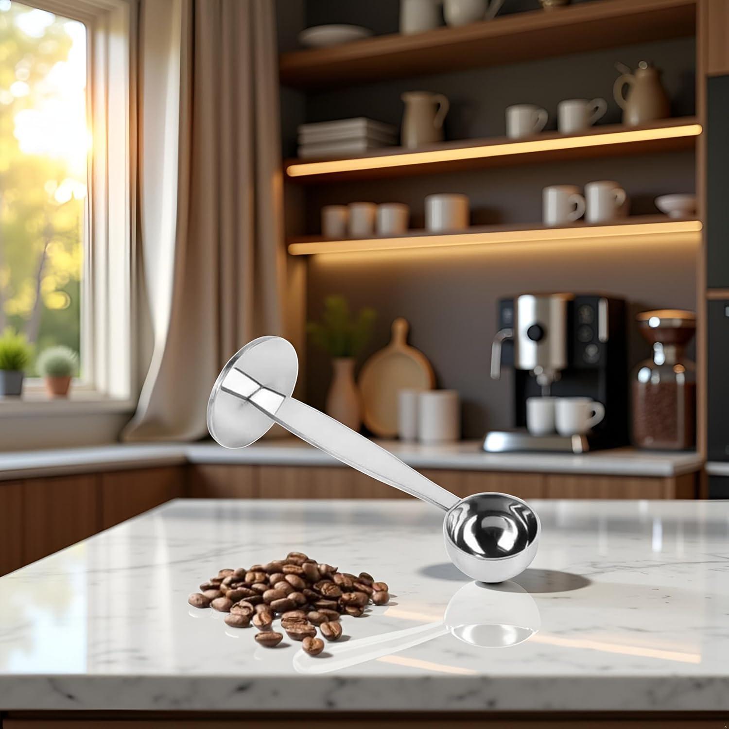 Cucharada y Prensador de Café 2 en 1 Jowxsx Acero Inoxidable