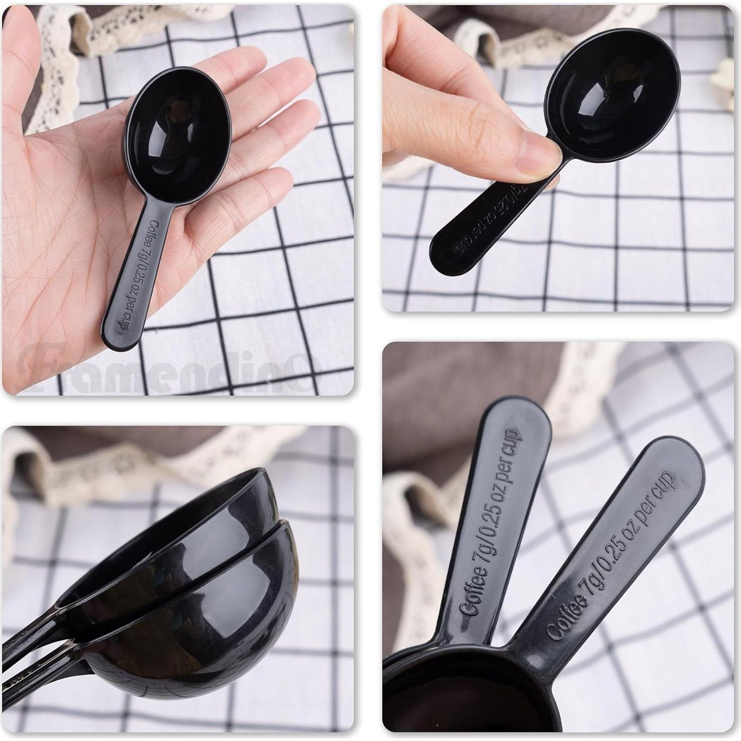 Cucharas Medidoras de Plástico Framendino 5 Pcs 7g Negro