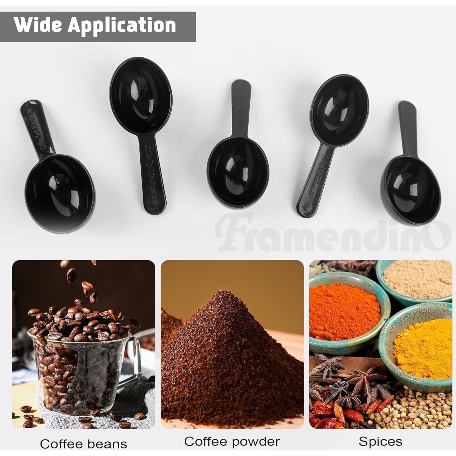 Cucharas Medidoras de Plástico Framendino 5 Pcs 7g Negro