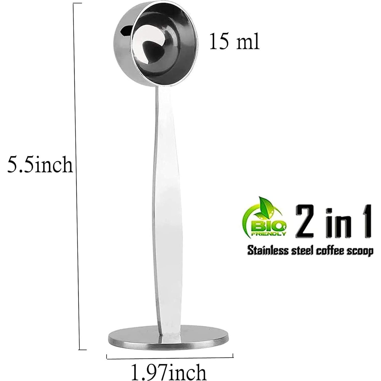 Cuchara Medidora de Café 2 en 1 LOVPLAY Acero Inoxidable