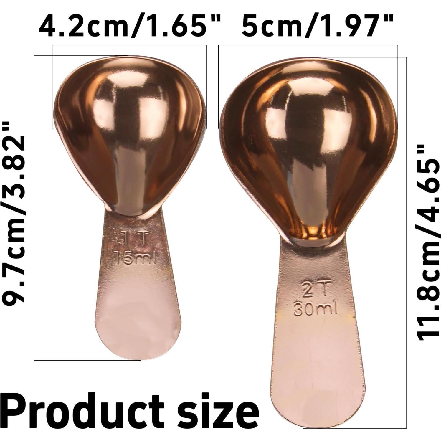 Juego de Cucharas Medidoras de Acero Inoxidable LVYKING 2 Pcs