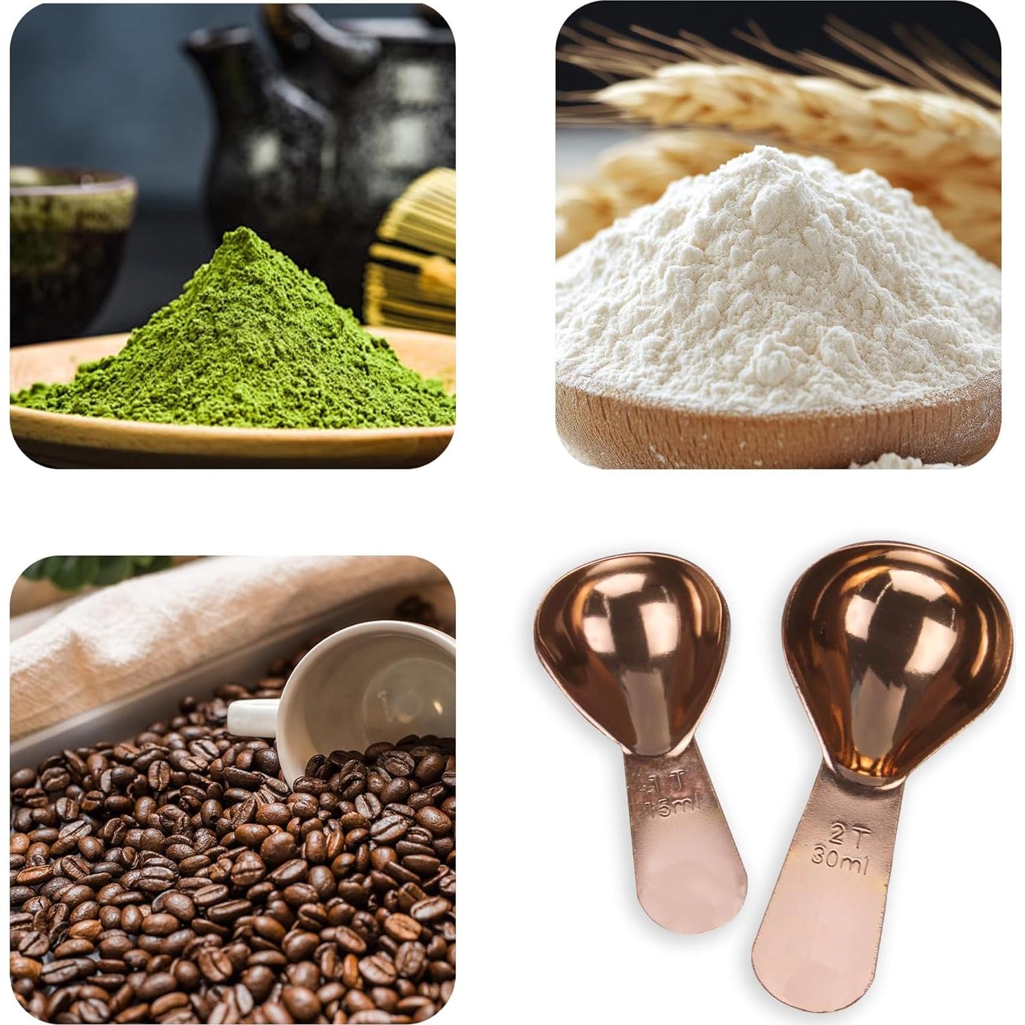 Juego de Cucharas Medidoras de Acero Inoxidable LVYKING 2 Pcs