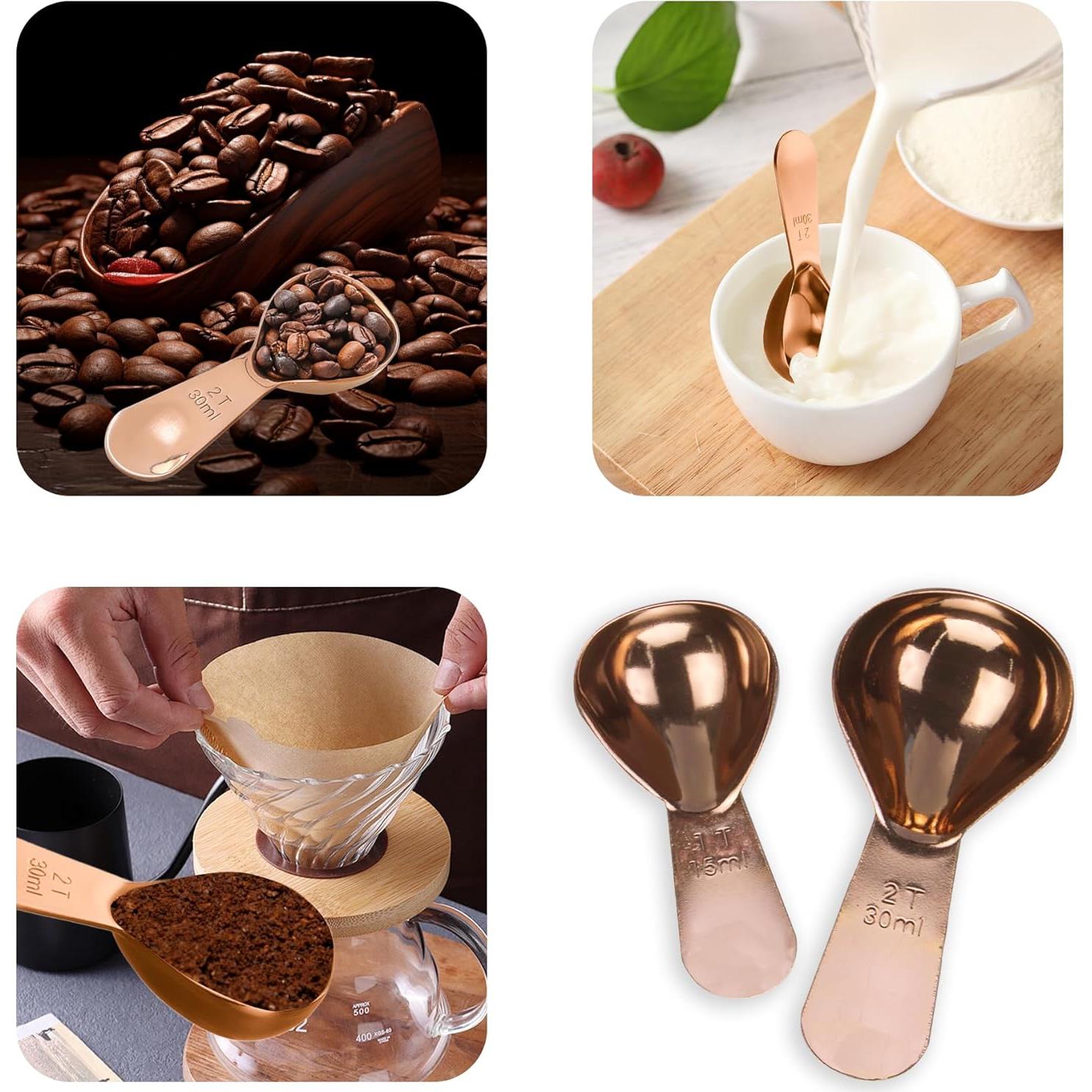 Juego de Cucharas Medidoras de Acero Inoxidable LVYKING 2 Pcs