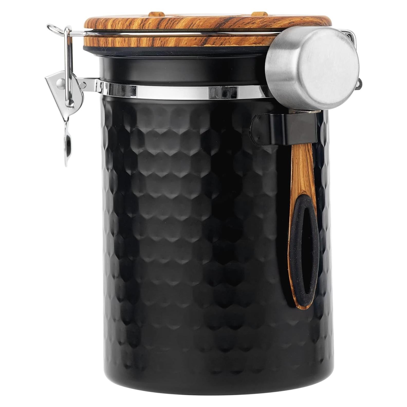 Contenedor Hermético de Café TEDSWAIT 1.8L Acero Inoxidable Negro