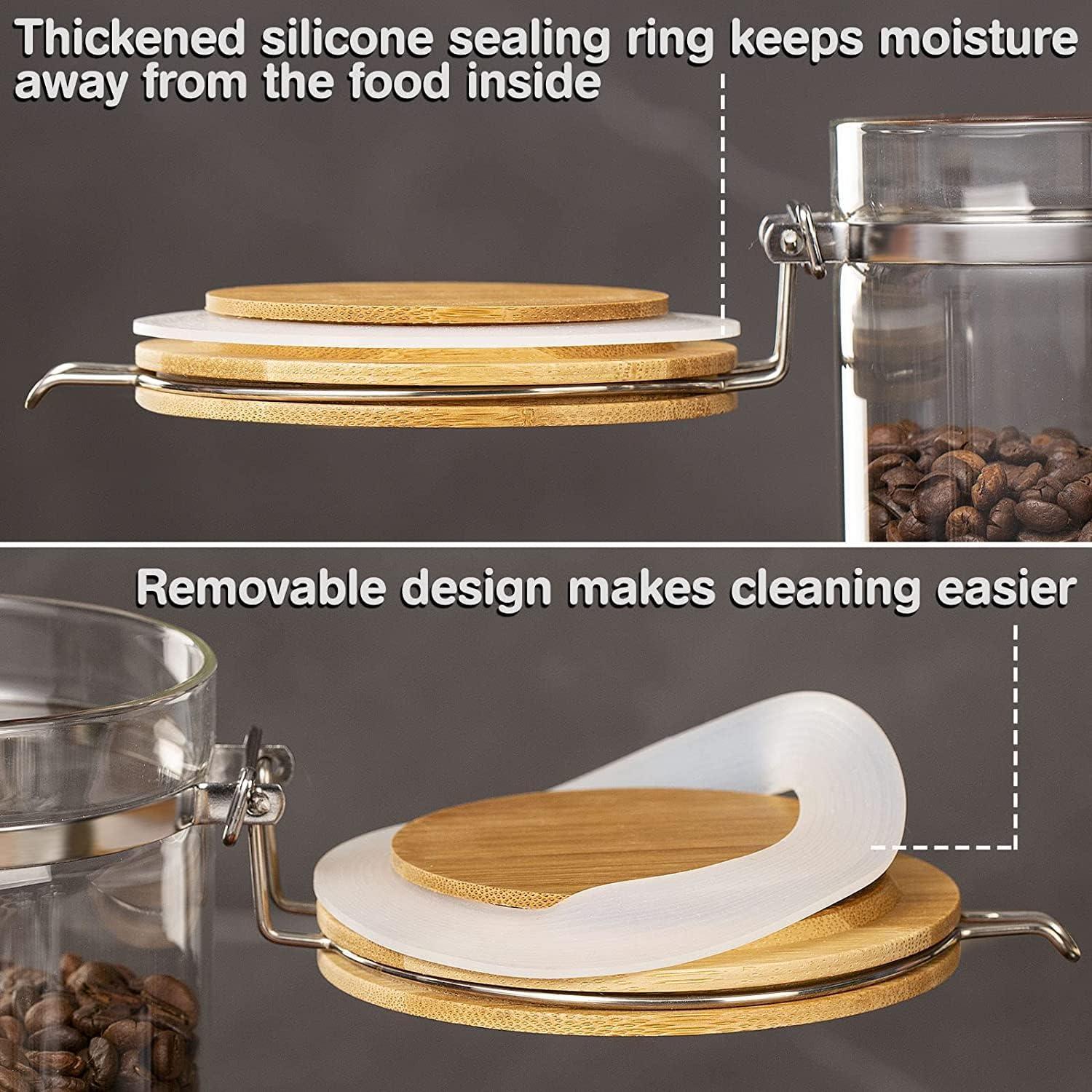 Contenedores de Alimentos de Vidrio Yangbaga 3 x 1.27 L con Estante