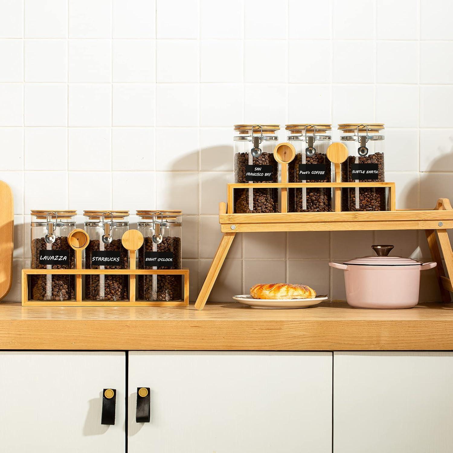 Contenedores de Alimentos de Vidrio Yangbaga 3 x 1.27 L con Estante