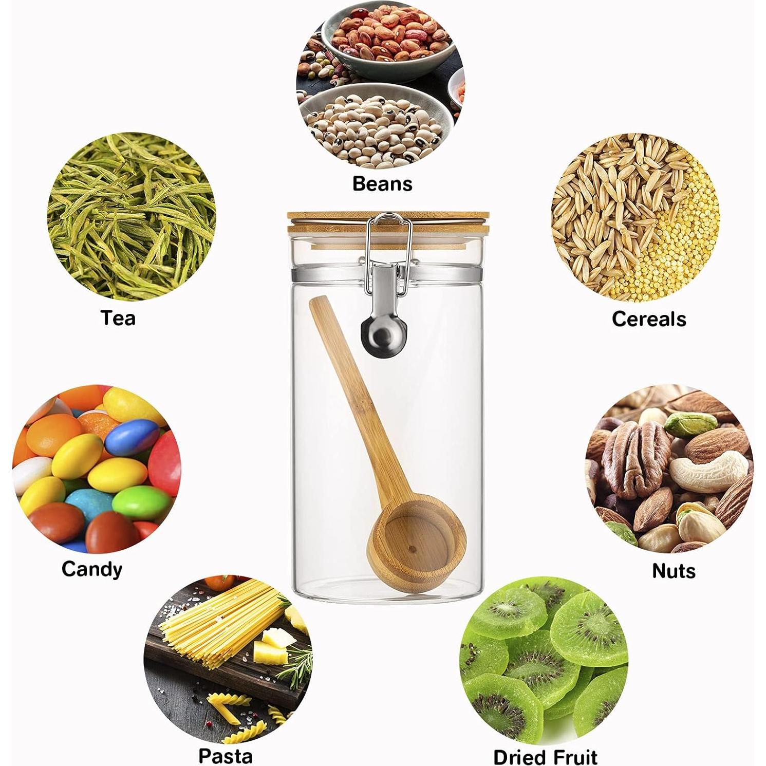 Contenedores de Alimentos de Vidrio Yangbaga 3 x 1.27 L con Estante