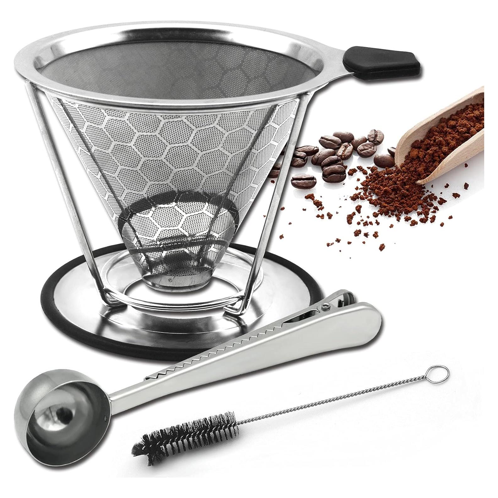 Filtro de Café Reutilizable LIGICKY Acero Inoxidable 1-3 Personas