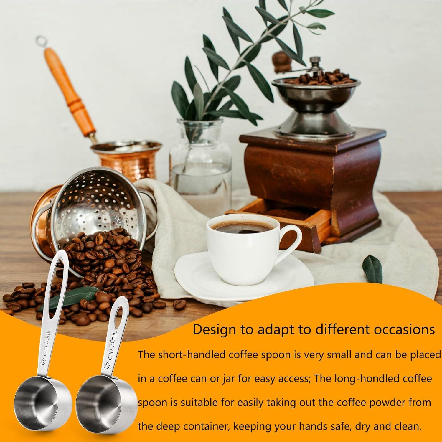 Juego de 8 Cucharas Medidoras de Café Hedume Acero Inoxidable 30 ml