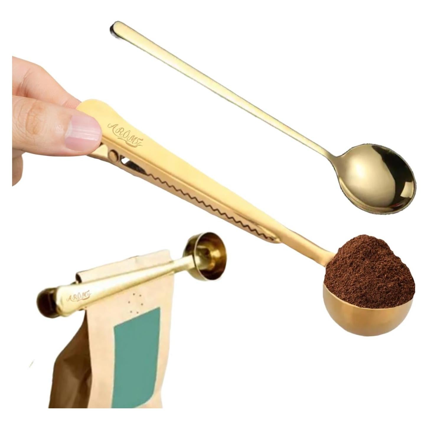 Combo de Café Arôme: Cucharón y Cuchara Dorada 2 Piezas