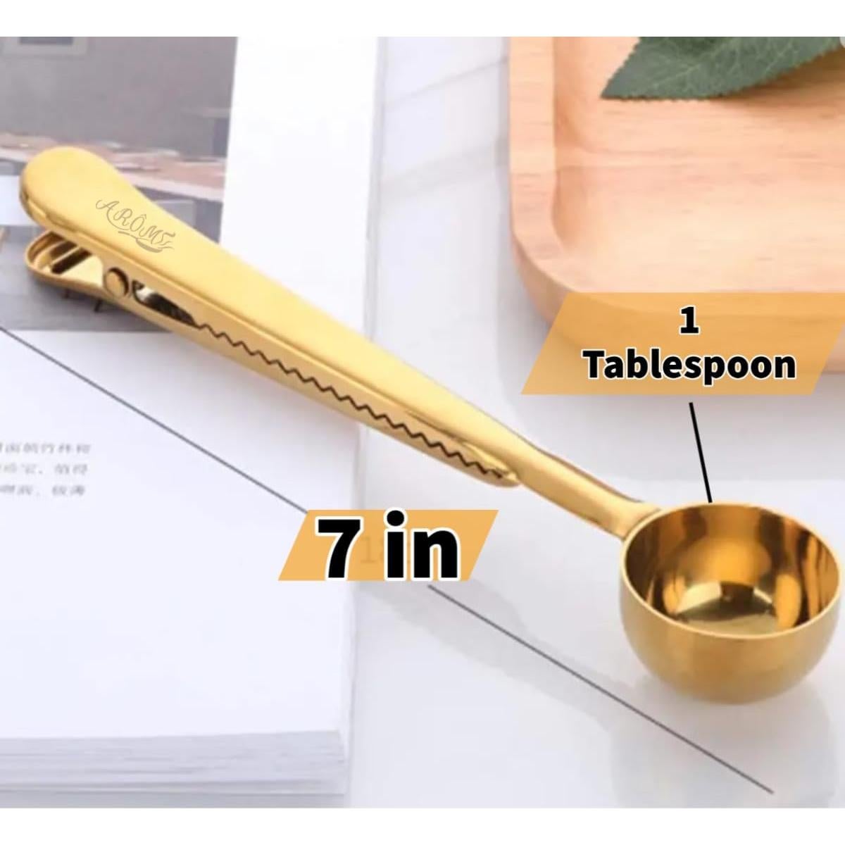 Combo de Café Arôme: Cucharón y Cuchara Dorada 2 Piezas