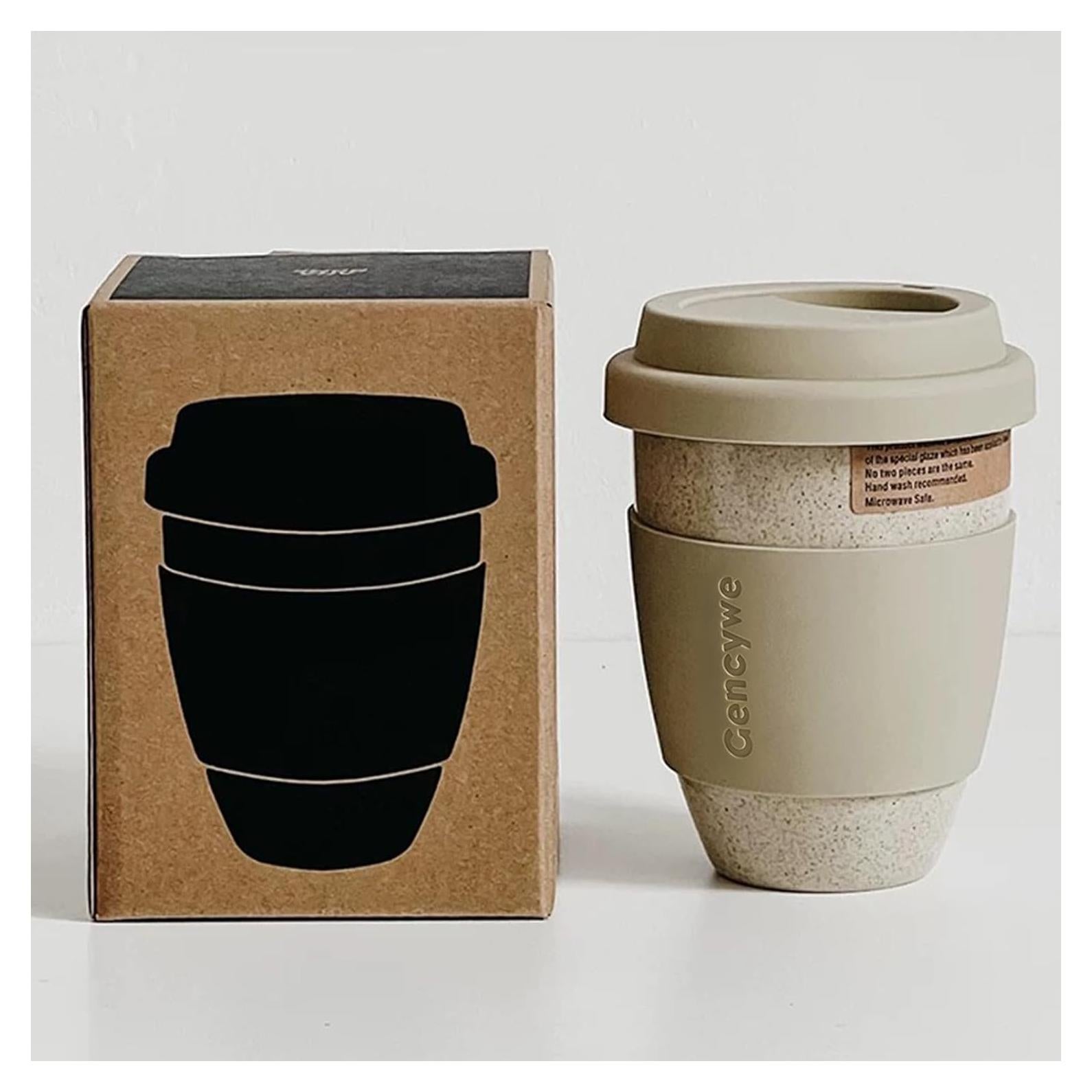 Taza de Cerámica de Viaje Gencywe 396g Reutilizable 15oz