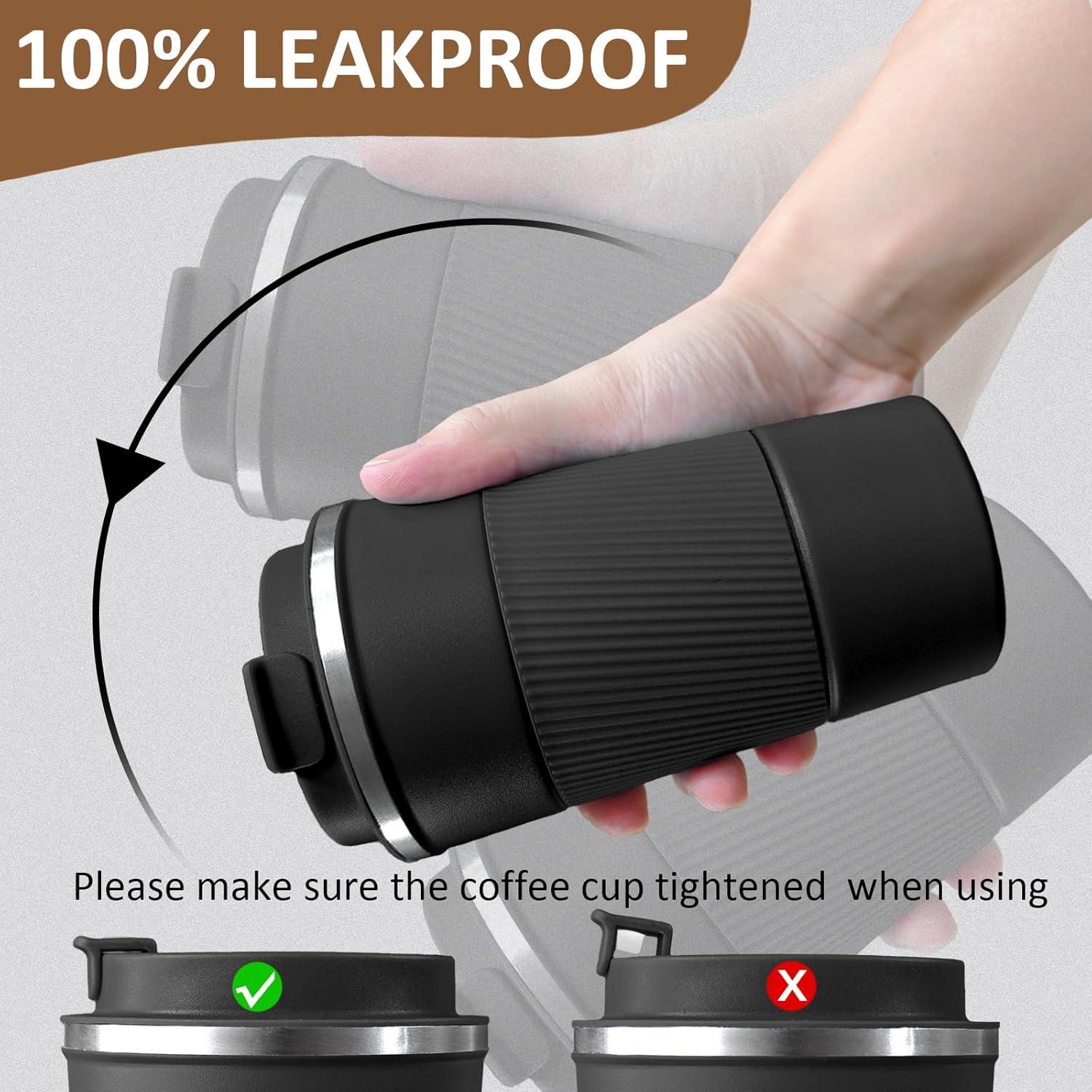 Paquete de 4 Tazas de Café Aisladas ATZNZIK 380ml