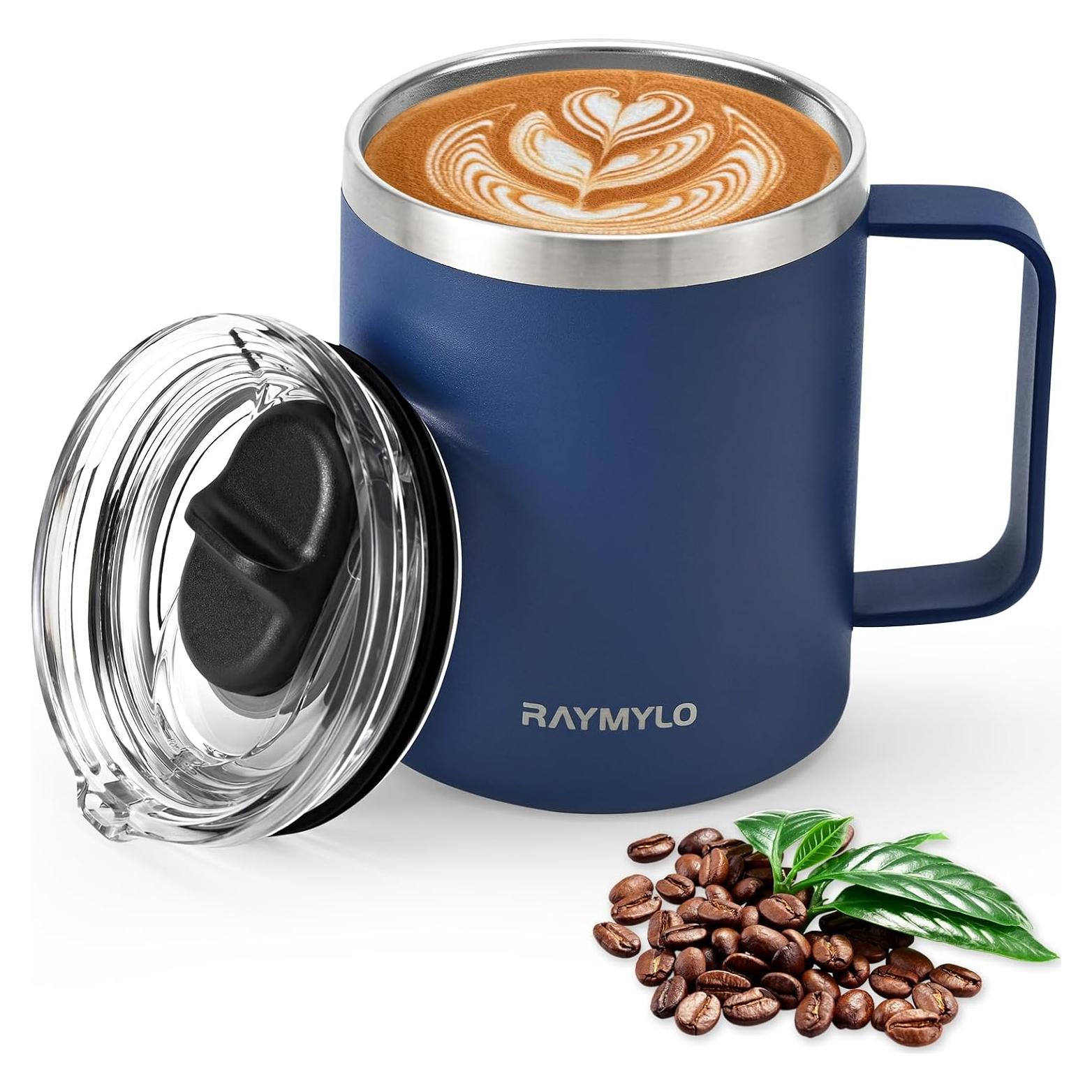 Taza de Café Aislada RAYMYLO 12 oz Acero Inoxidable Azul Marino