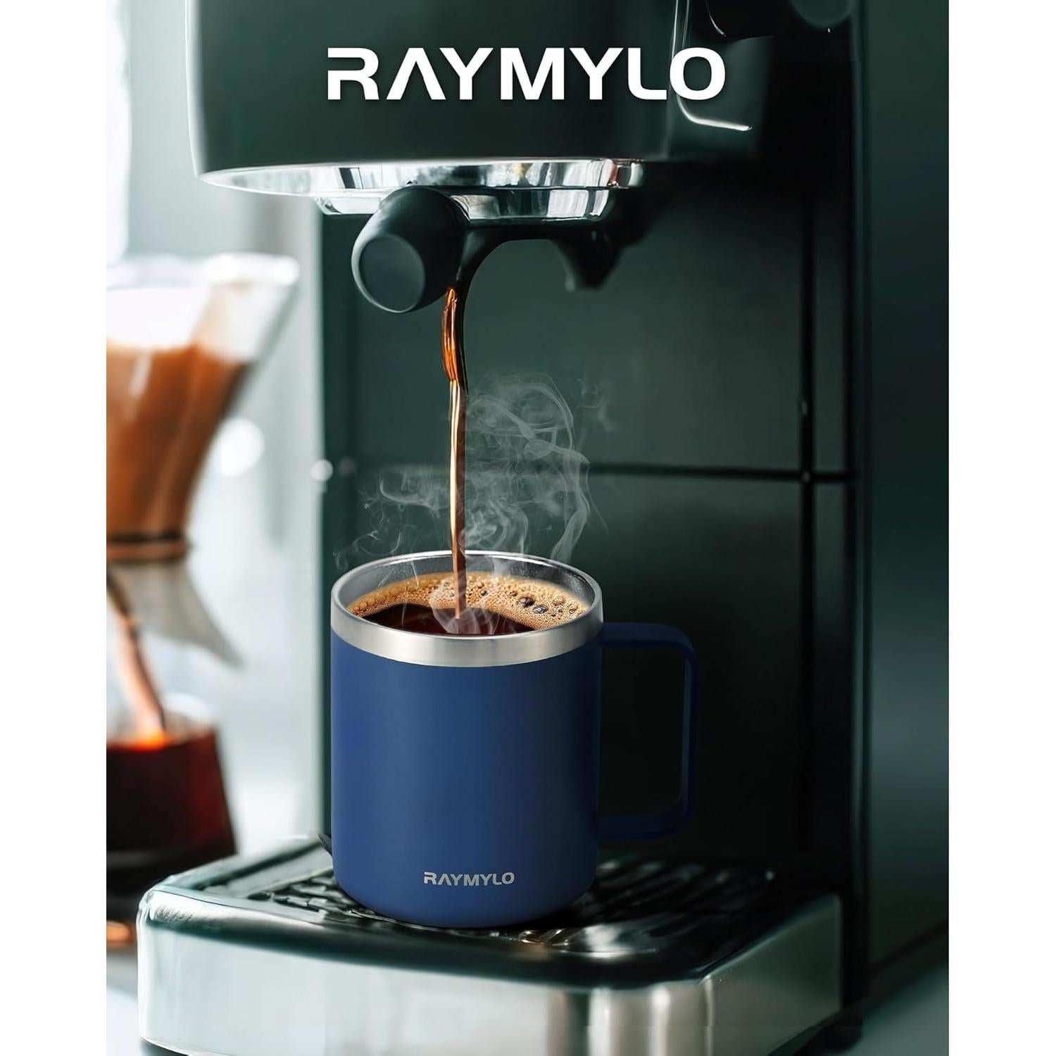Taza de Café Aislada RAYMYLO 12 oz Acero Inoxidable Azul Marino