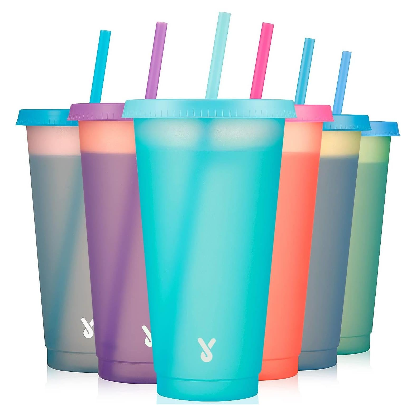 Vasos Fríos Reutilizables Meoky 24 oz con Cambio de Color - 6 Pzs