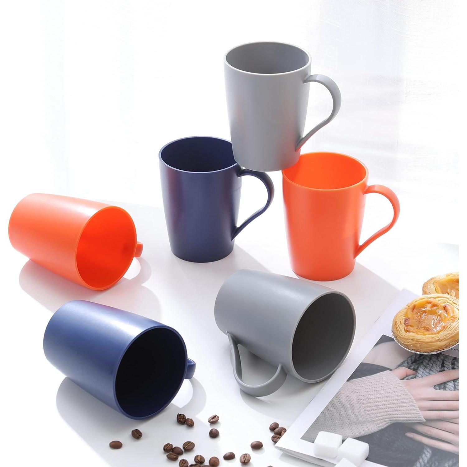 Juego de 6 Tazas de Café Hawnn 0.35L Irrompibles Reutilizables