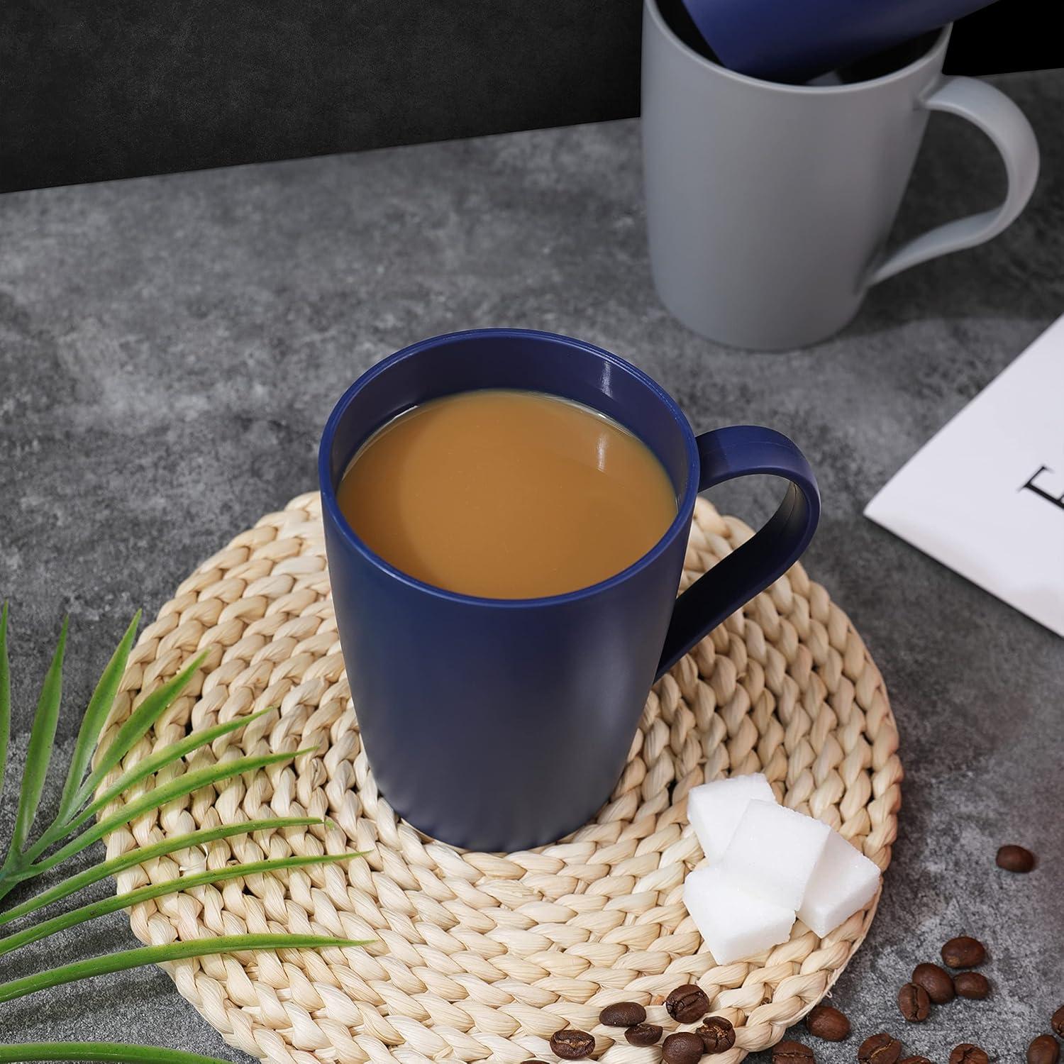 Juego de 6 Tazas de Café Hawnn 0.35L Irrompibles Reutilizables