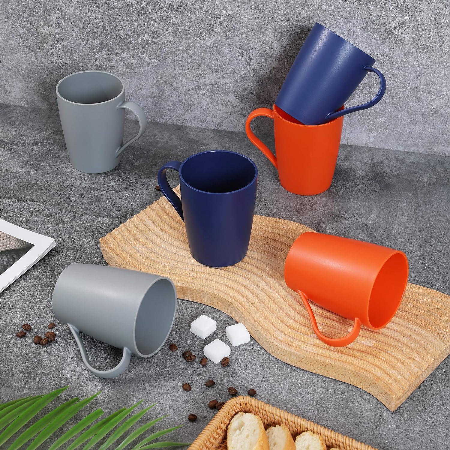 Juego de 6 Tazas de Café Hawnn 0.35L Irrompibles Reutilizables