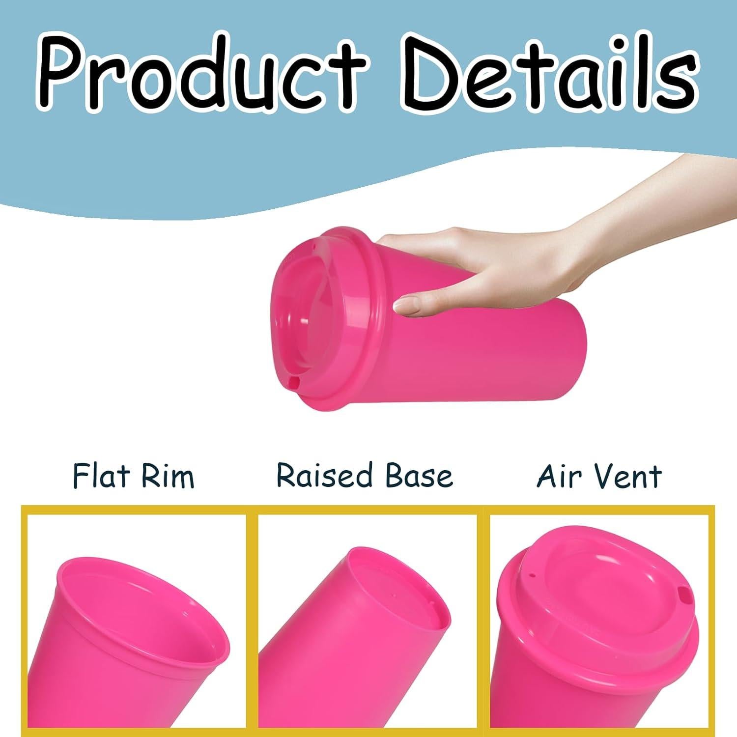 Paquete de 12 Tazas Reutilizables FISDEN 0.47 L con Tapas