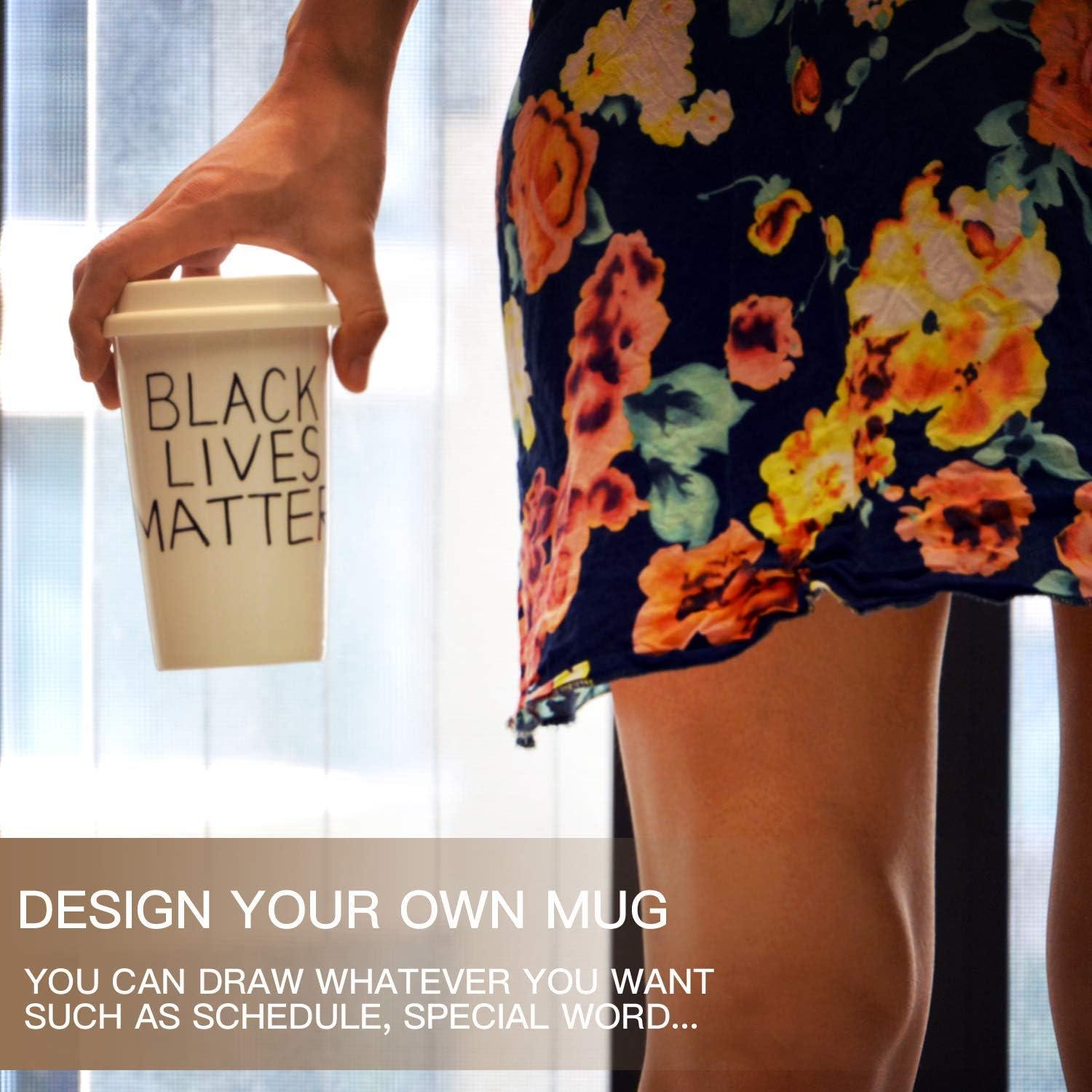 Taza de Cerámica Blanca UDMG 355 ml Doble Pared Aislante