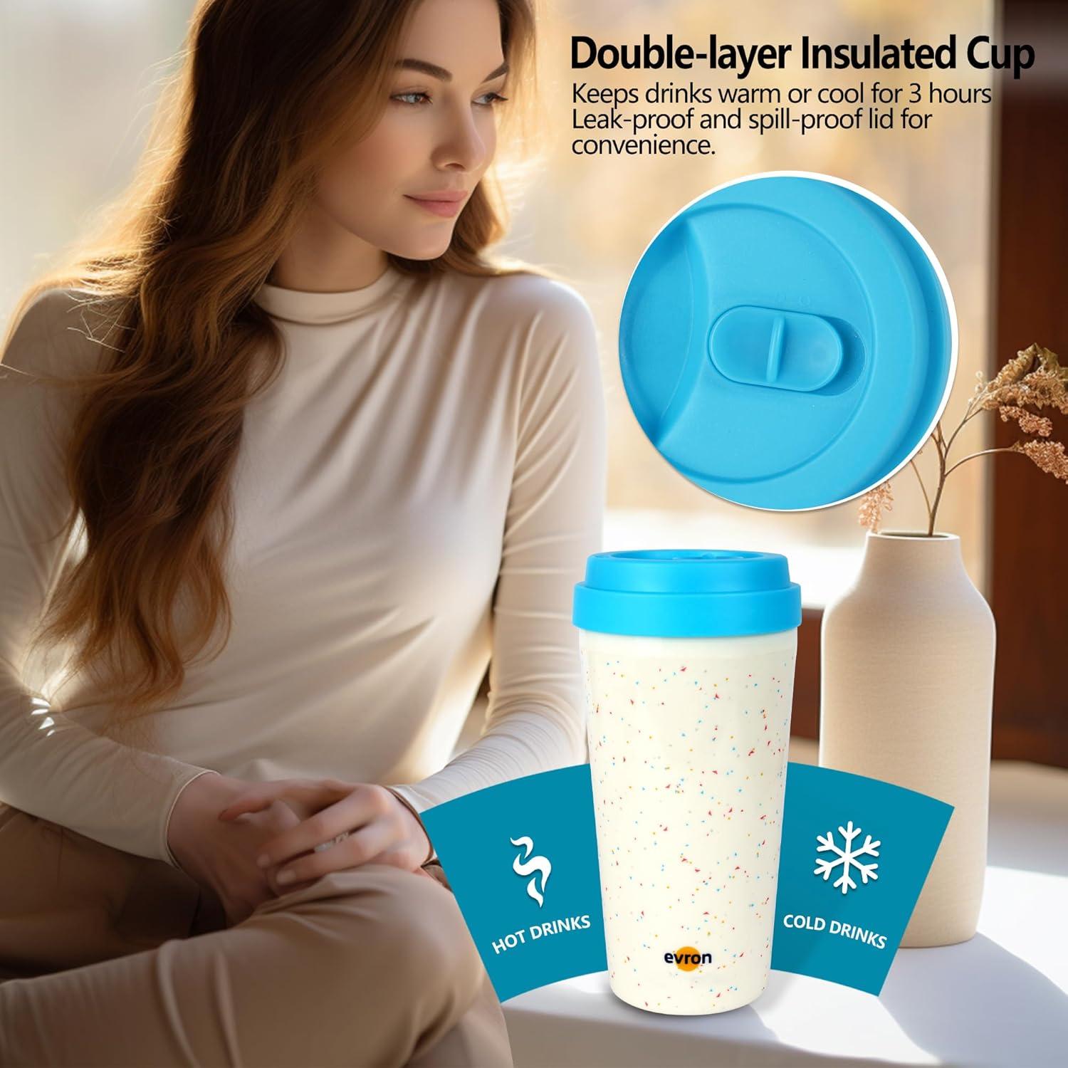 Taza de Viaje Evron Aislada Doble Pared 473ml 4 Piezas