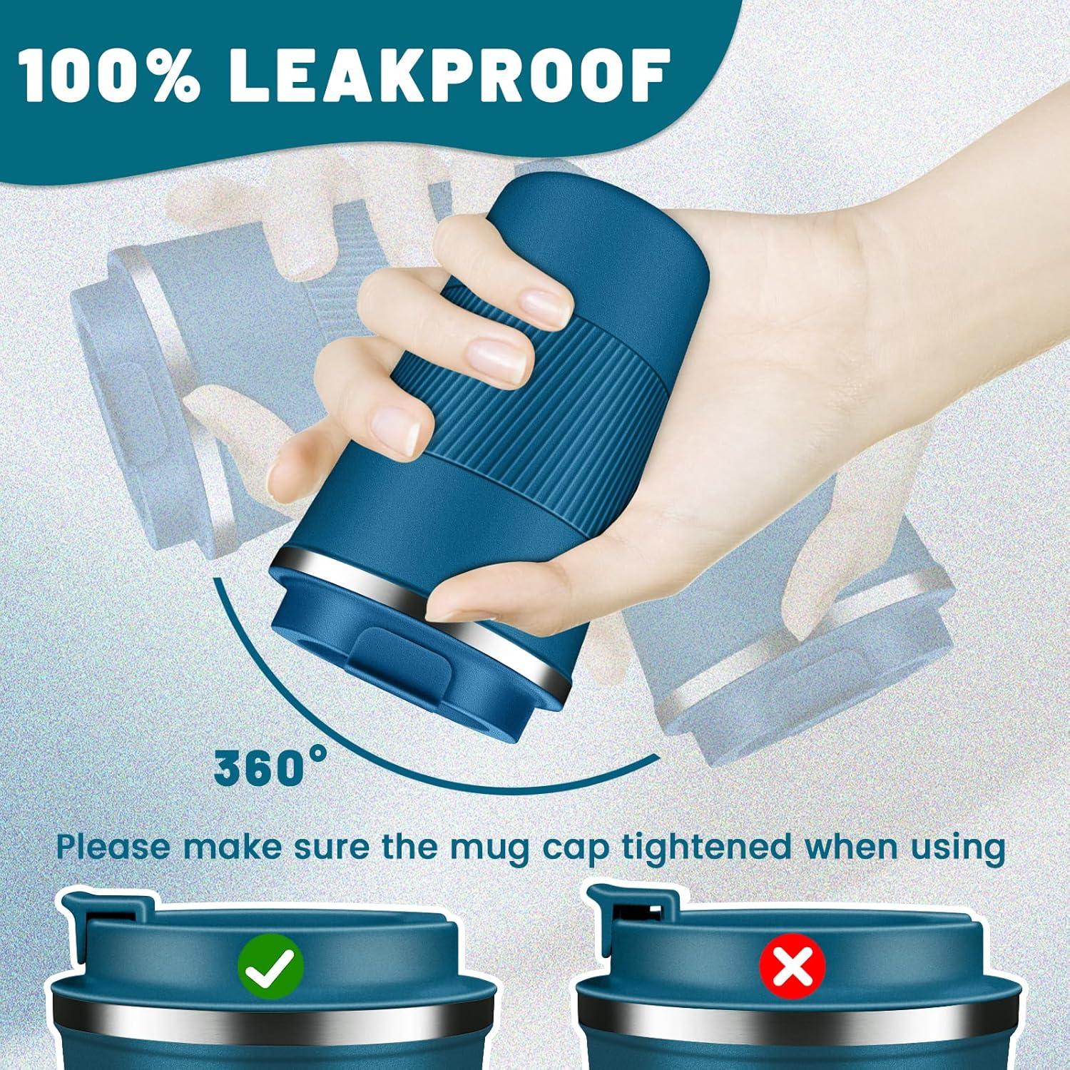 Taza de café aislada DUBUXW 12oz y 17oz acero inoxidable