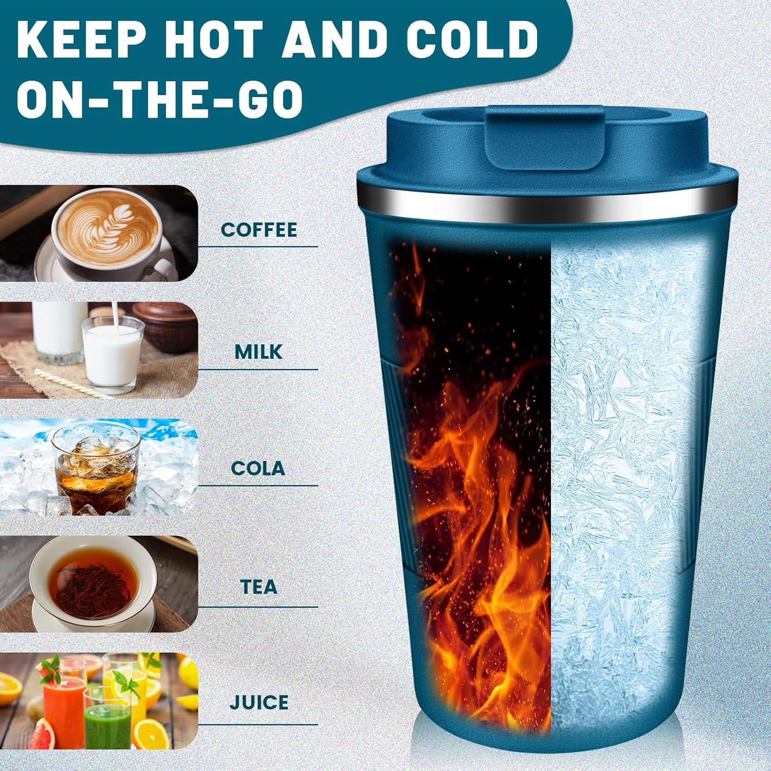 Taza de café aislada DUBUXW 12oz y 17oz acero inoxidable