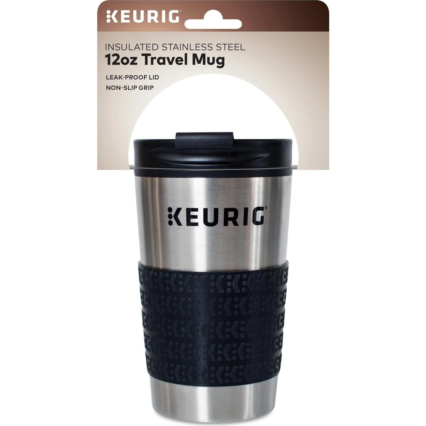 Taza de Viaje Keurig Acero Inoxidable 355 ml con Tapa Hermética