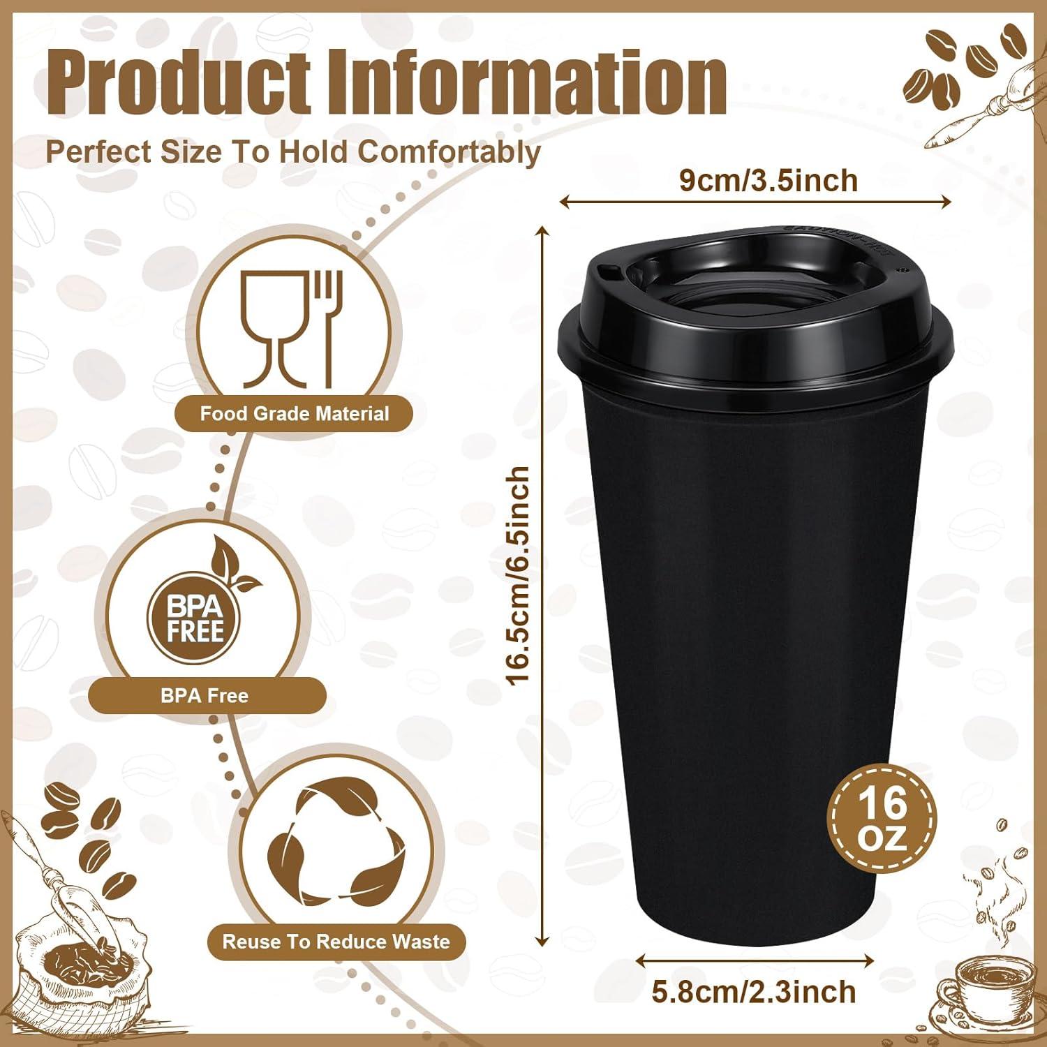 Paquete de 24 Tazas Reutilizables LEIFEOSH 473ml Coloridas