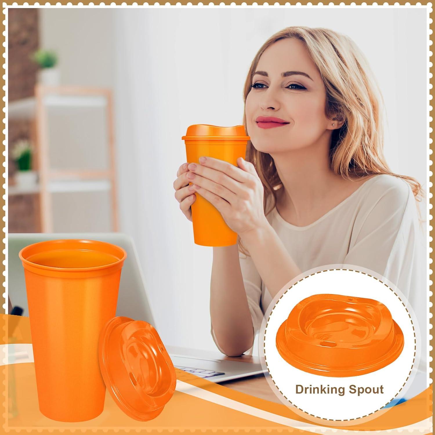 Paquete de 24 Tazas Reutilizables LEIFEOSH 473ml Coloridas