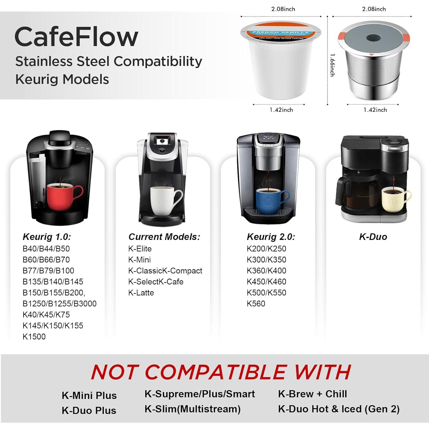 Tazas K Reutilizables NOALTO de Acero Inoxidable - 2 Paquetes