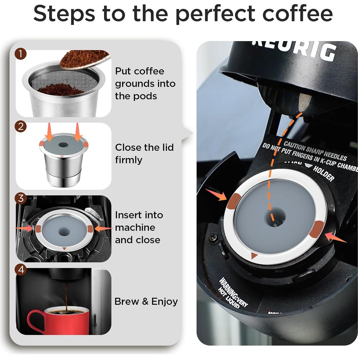 Tazas K Reutilizables NOALTO de Acero Inoxidable - 2 Paquetes