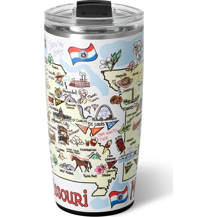 Taza de Viaje Aislada Swig Life 22oz Misuri con Asa y Tapa