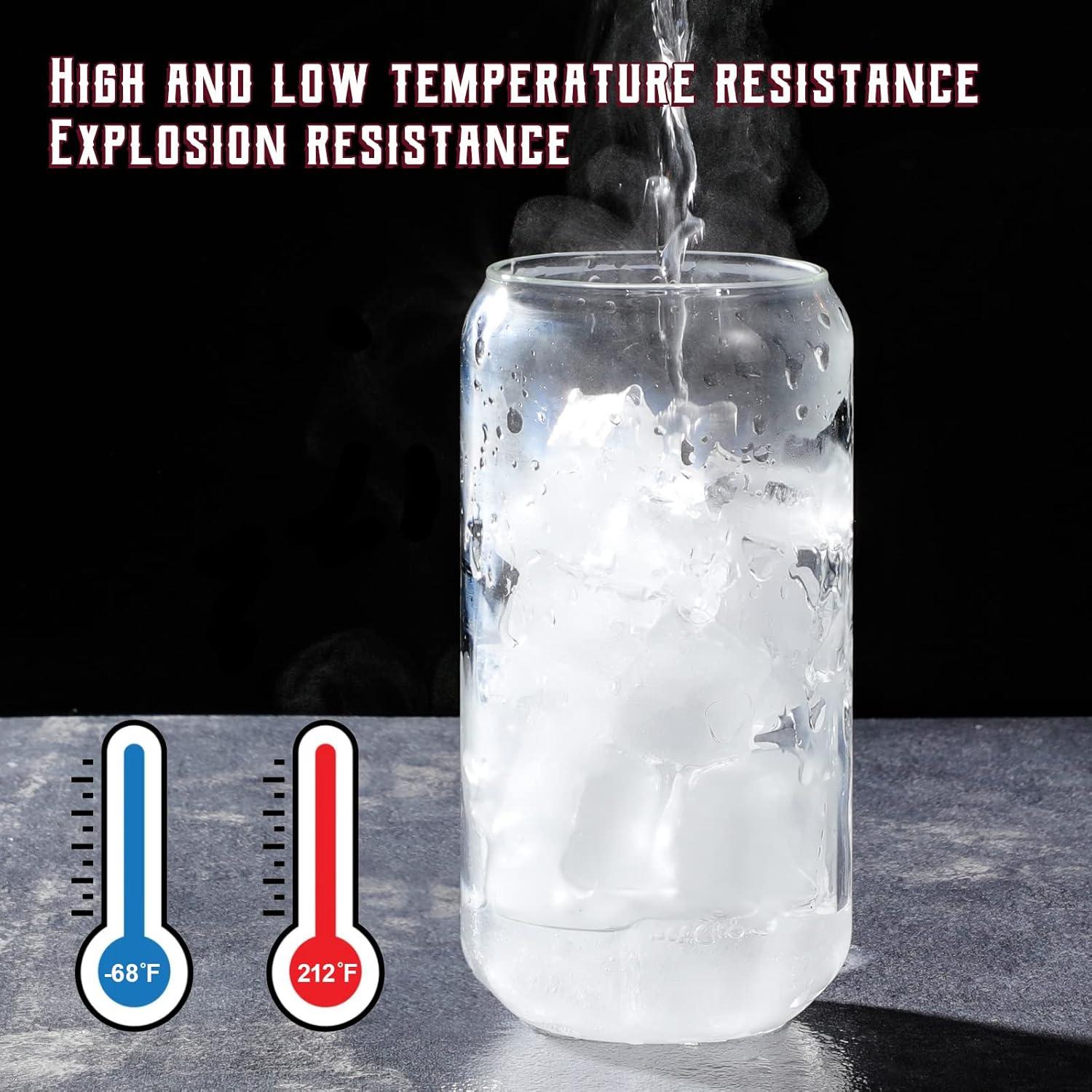 Set de 4 Vasos de Vidrio con Tapas de Bambú NETANY 16oz