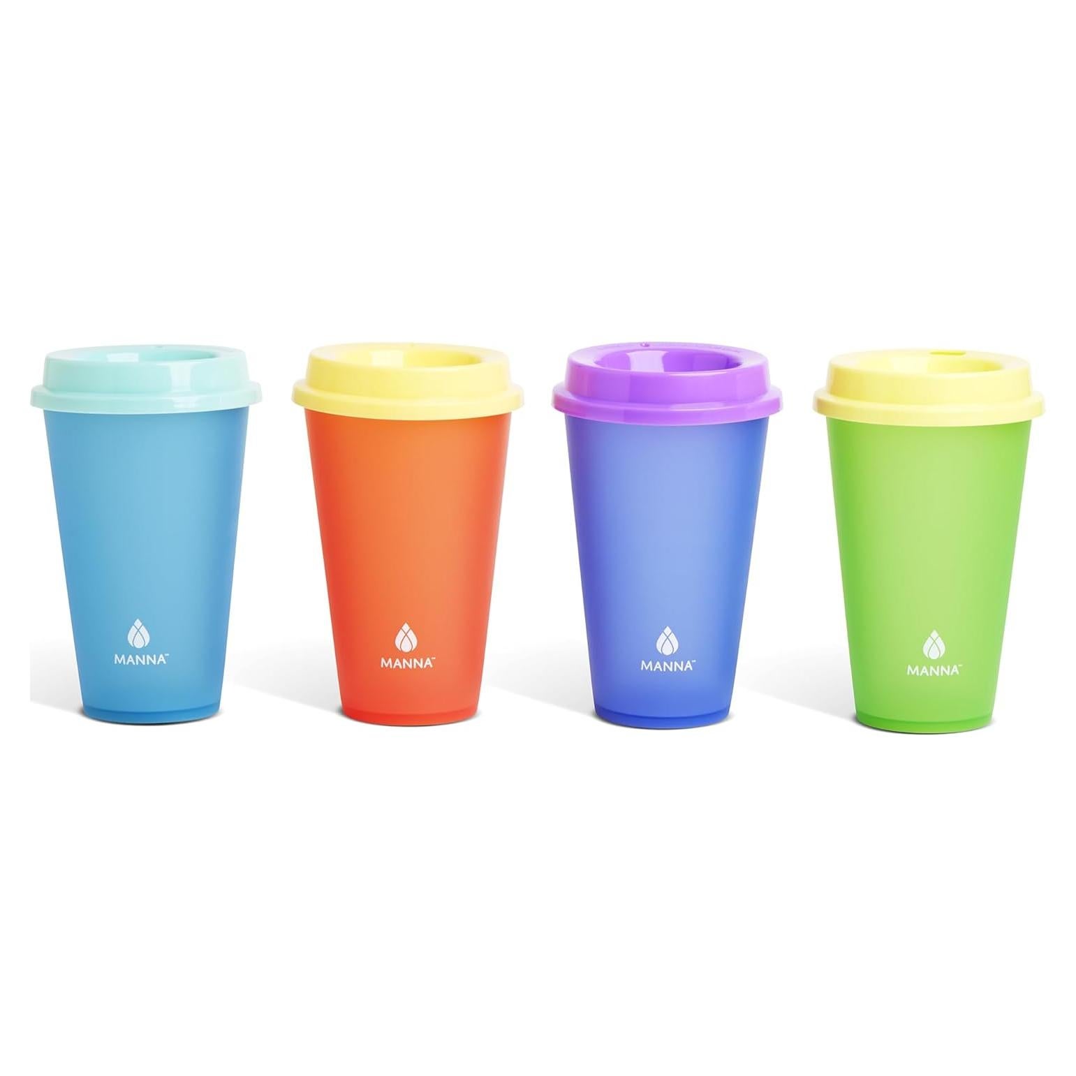 Juego de Vasos Reutilizables Manna 4 Piezas 473ml Cambio de Color