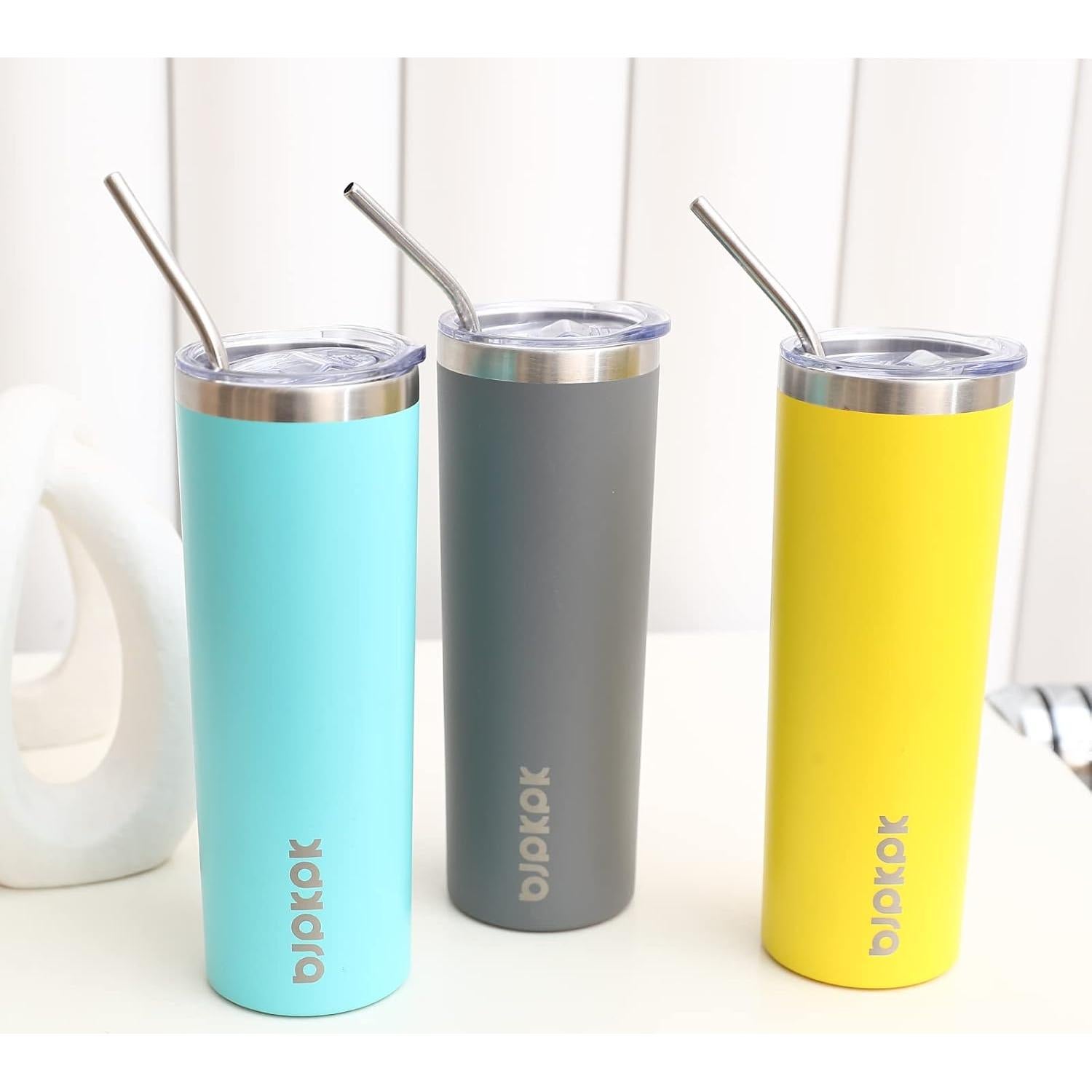 Vaso Térmico BJPKPK 20 oz Acero Inoxidable Negro Reutilizable