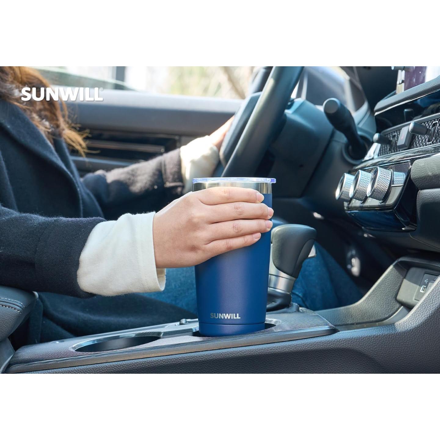 Taza de Café de Viaje SUNWILL 591 ml Aislada Azul Marino