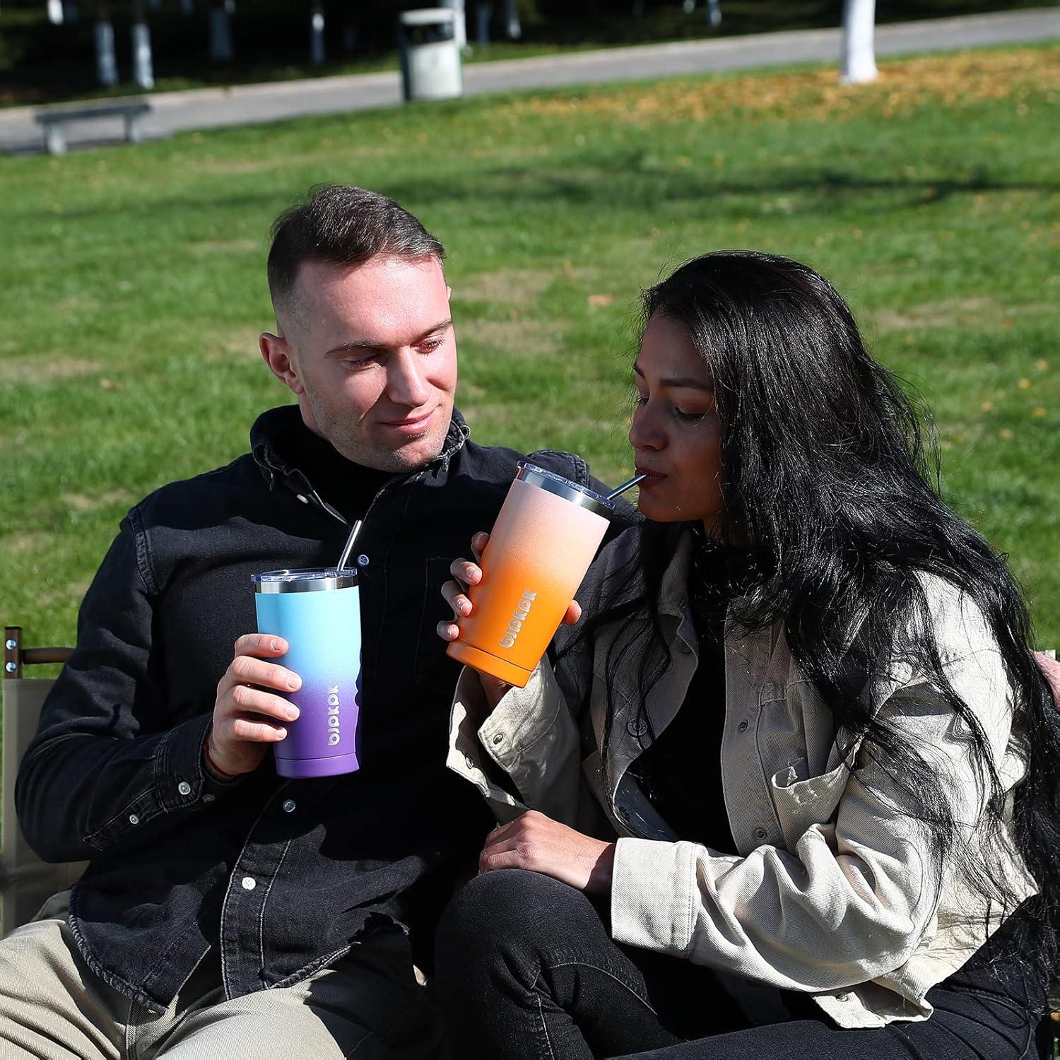 Vaso Térmico BJPKPK 20 oz Acero Inoxidable Negro Reutilizable