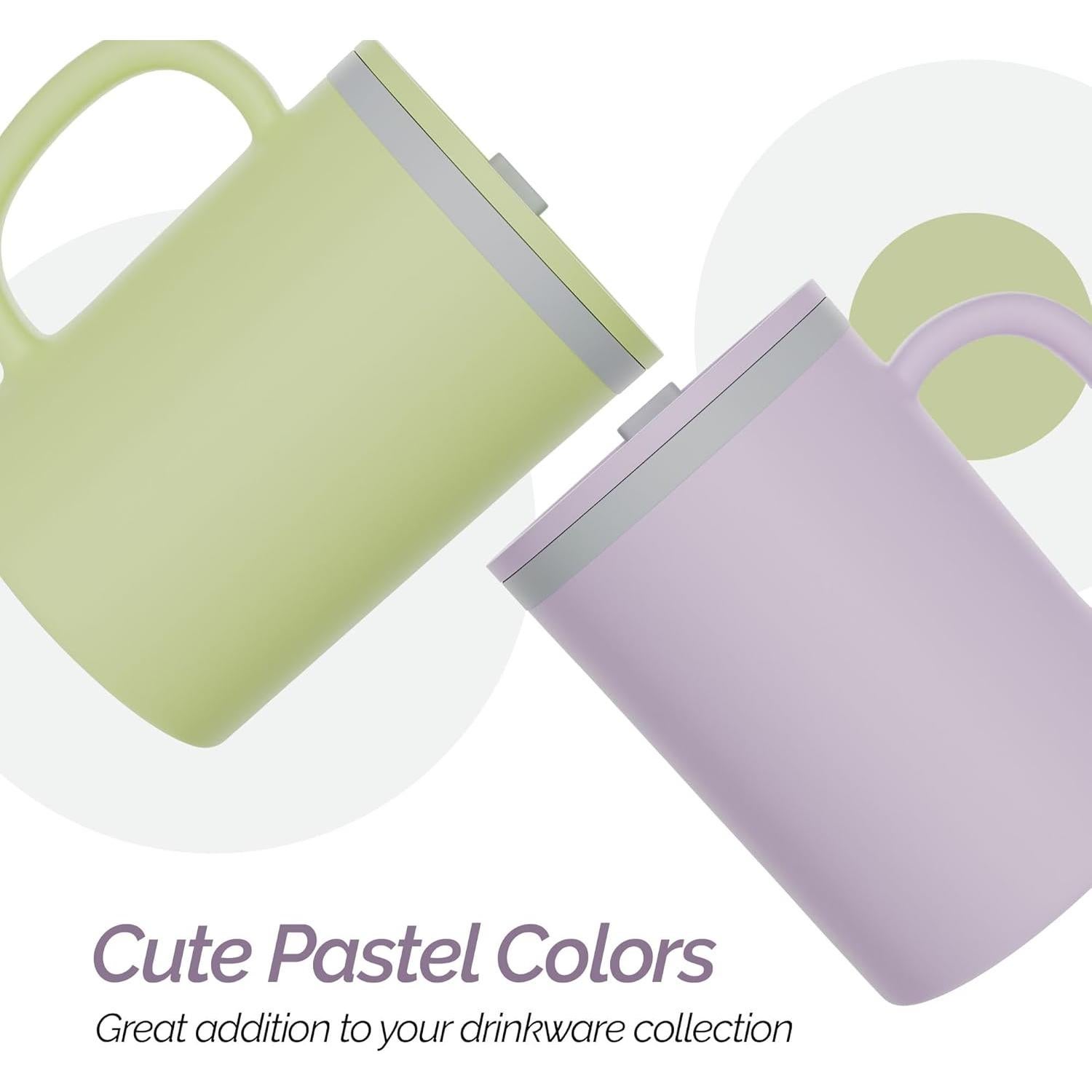 Taza de café aislada Copco 473ml con tapa y asa, set de 2