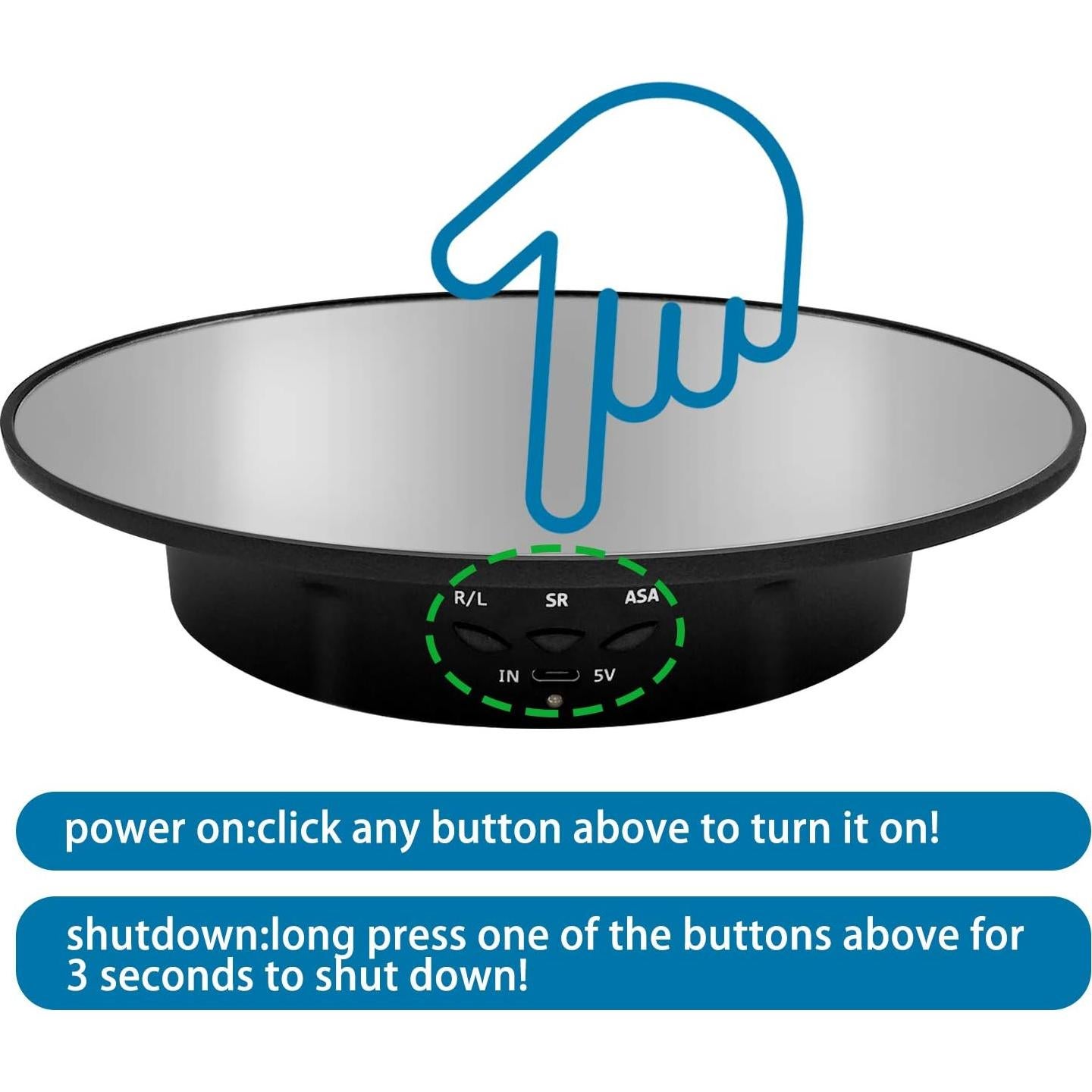 Soporte Rotatorio Motorizado ZLMONDEE 20 cm 8 kg Negro