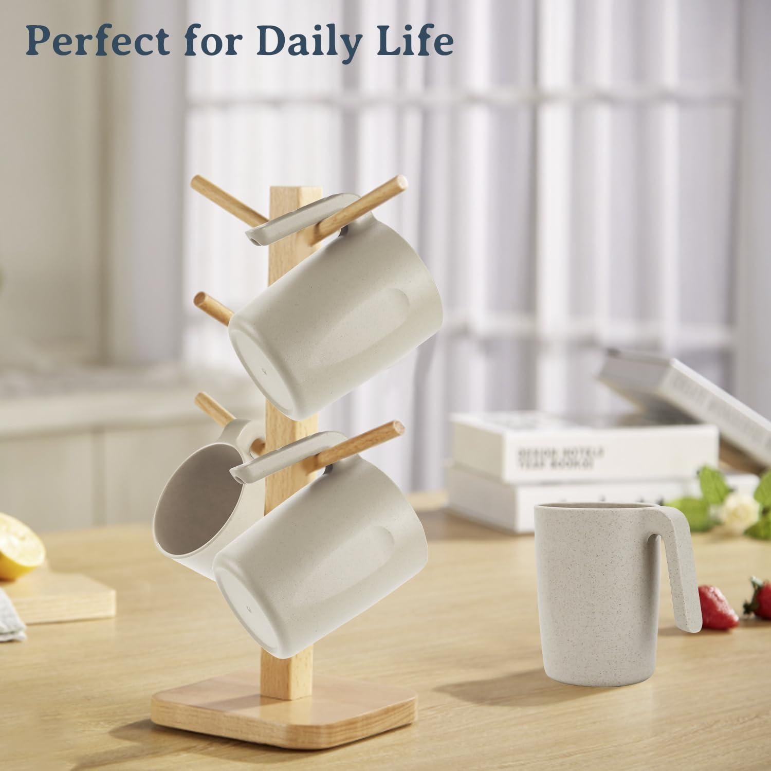 Set de 6 Tazas de Paja de Trigo 16oz Wrova Inquebrantables