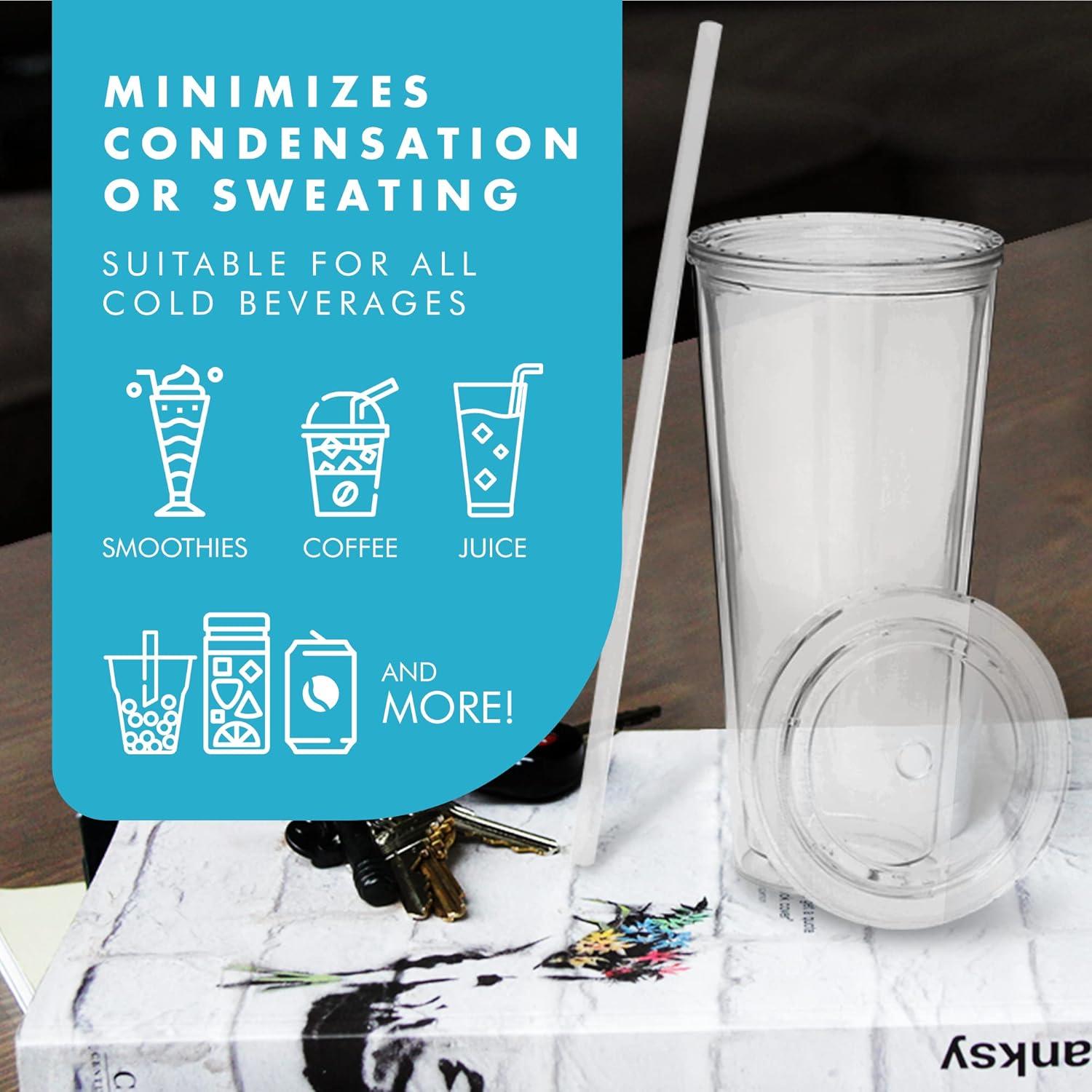 Vasos Reutilizables Doble Pared 20 oz Soluciones Verdes Simples