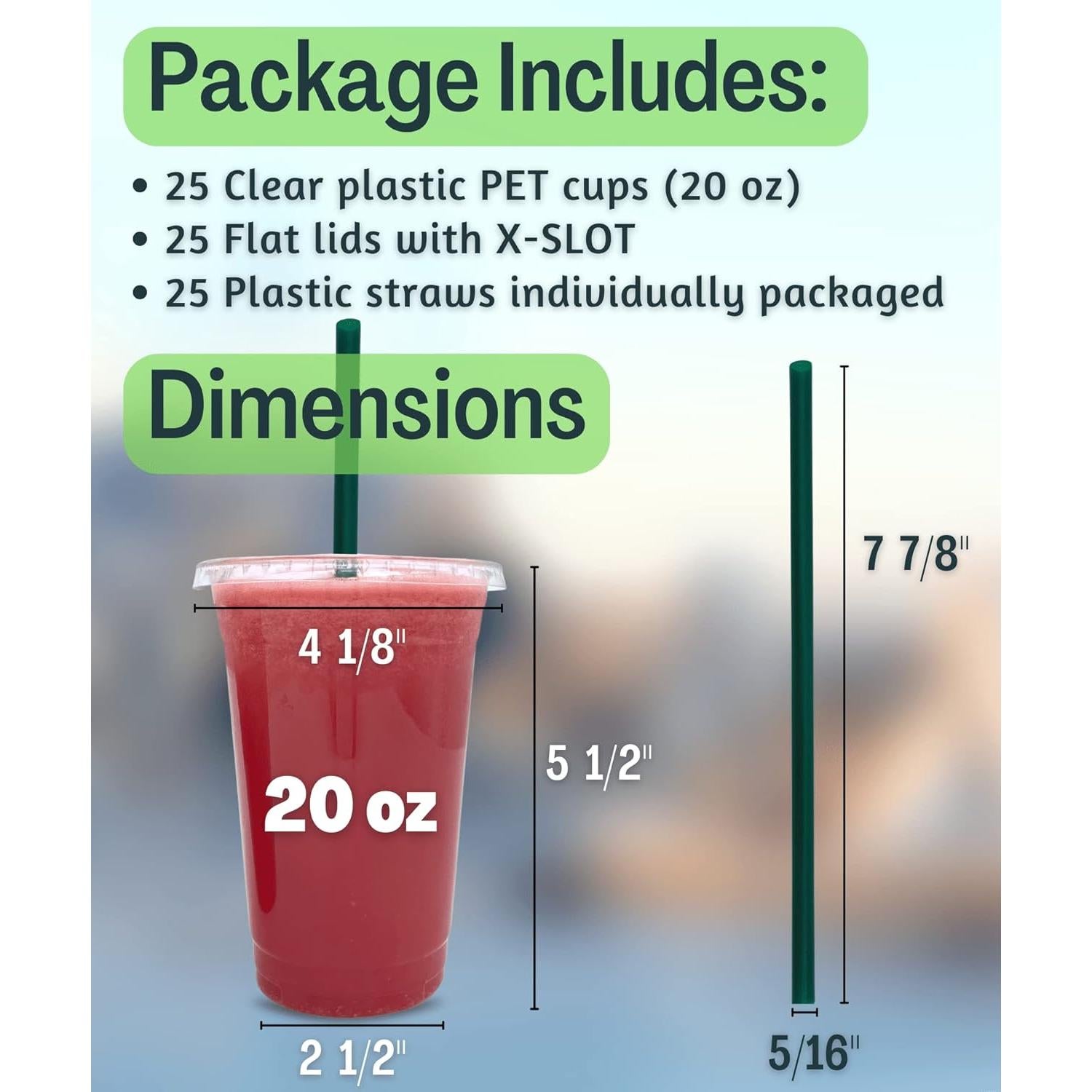 Vasos de Plástico Transparentes 20 oz Cappatua - 50 Piezas